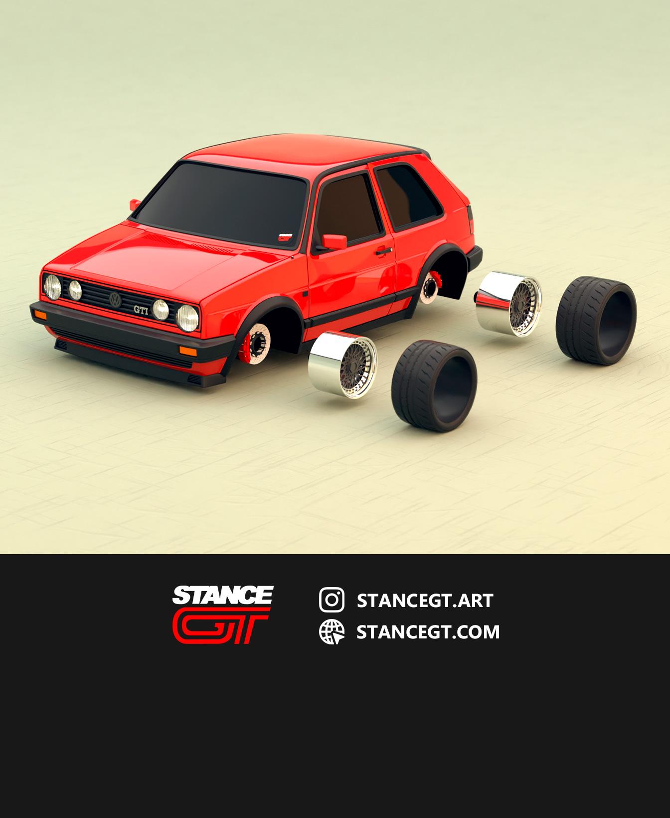 Volkswagen Golf GTI Mk2 | Scale model kit car 3d model