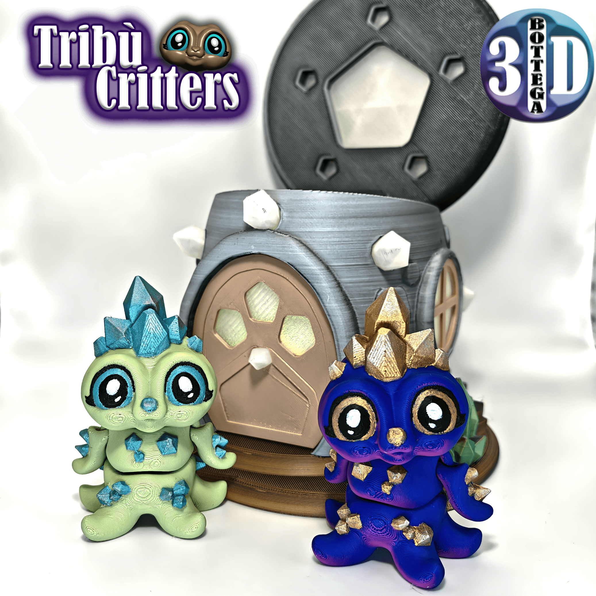 Tribù Critters #1: Crystal + House 3d model