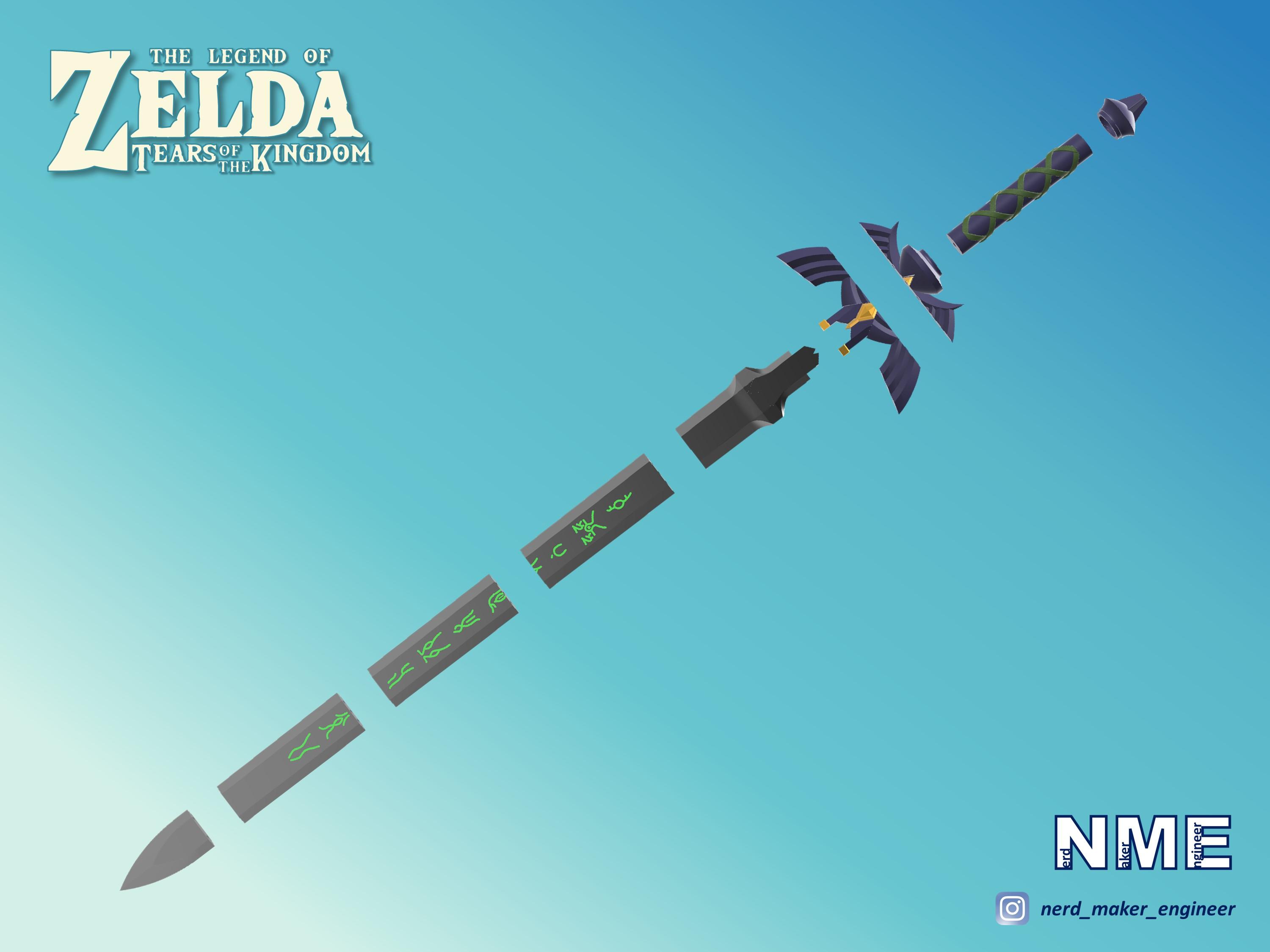 Master Sword - Zelda Tears of the Kingdom - Complete Set - Life Size 3d model