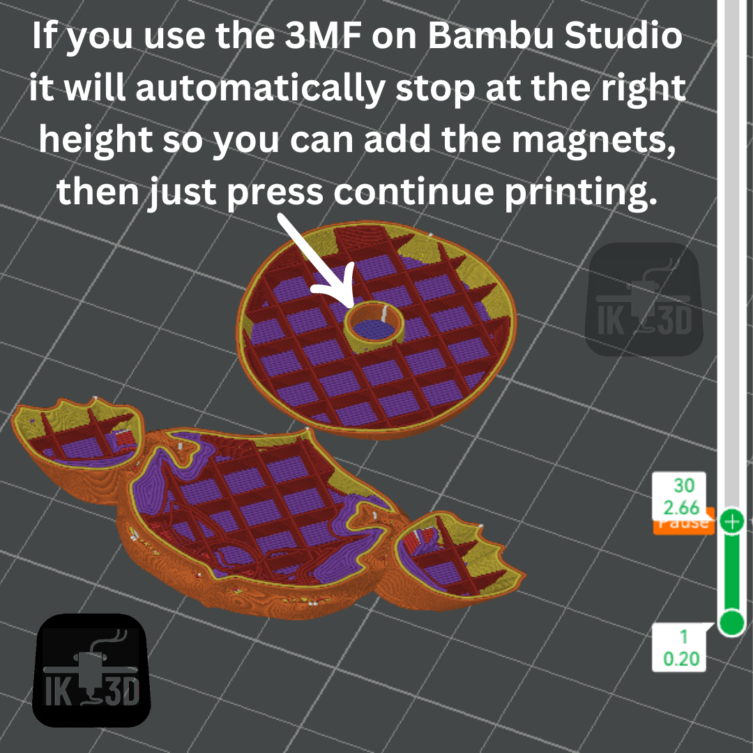 Alien Magnet / Multi-parts / No Supports 3d model