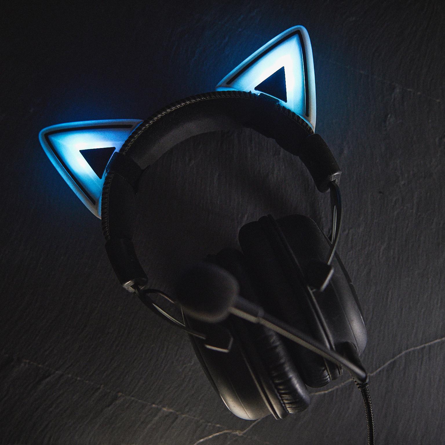 RGB Light Cat Ears for Headphones 3d model