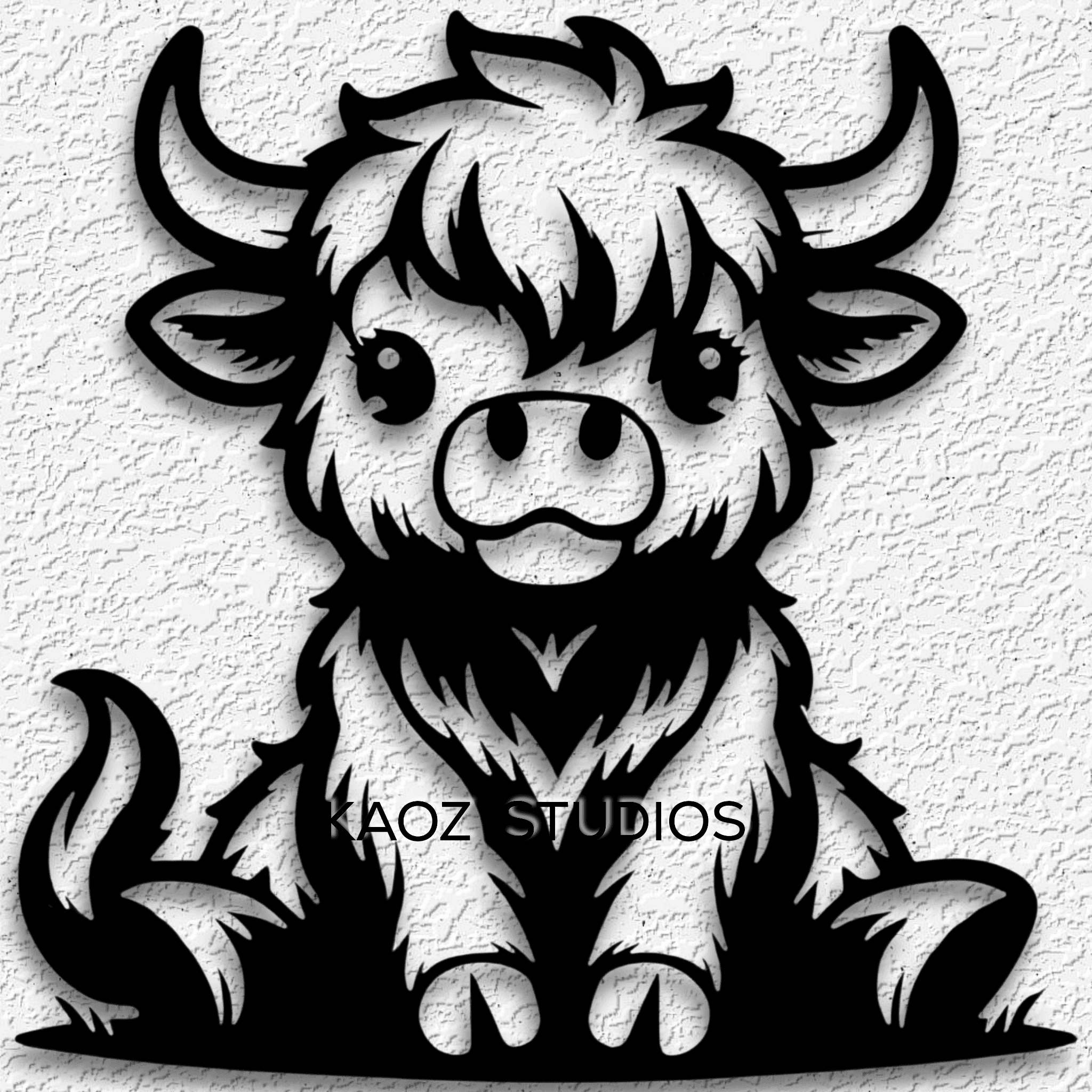 baby highland cow wall art highland calf wall decor 3d model