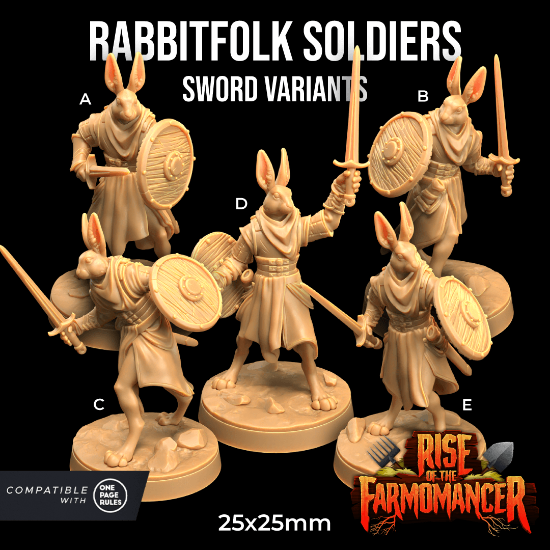 Rabbitfolk Soldiers Sword Variants 3d model