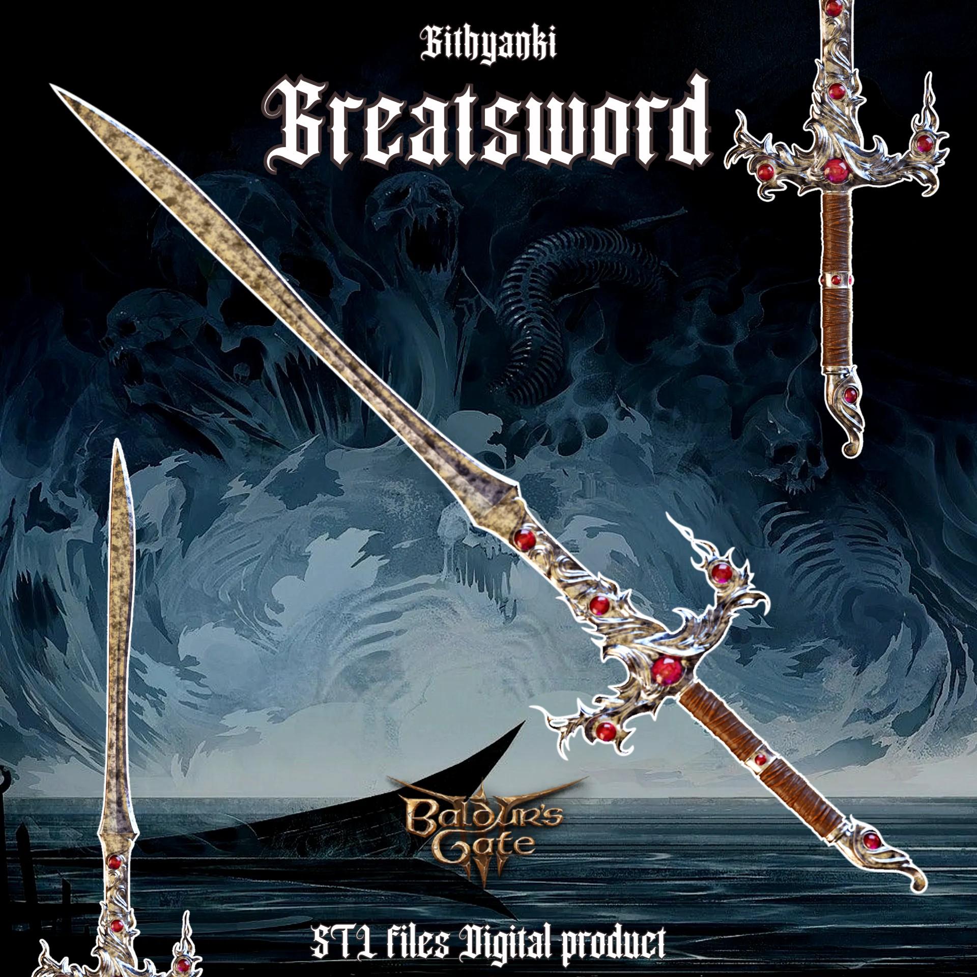 Fantasy Githyanki Laezel Greatsword Baldurs Gate 3 3d model