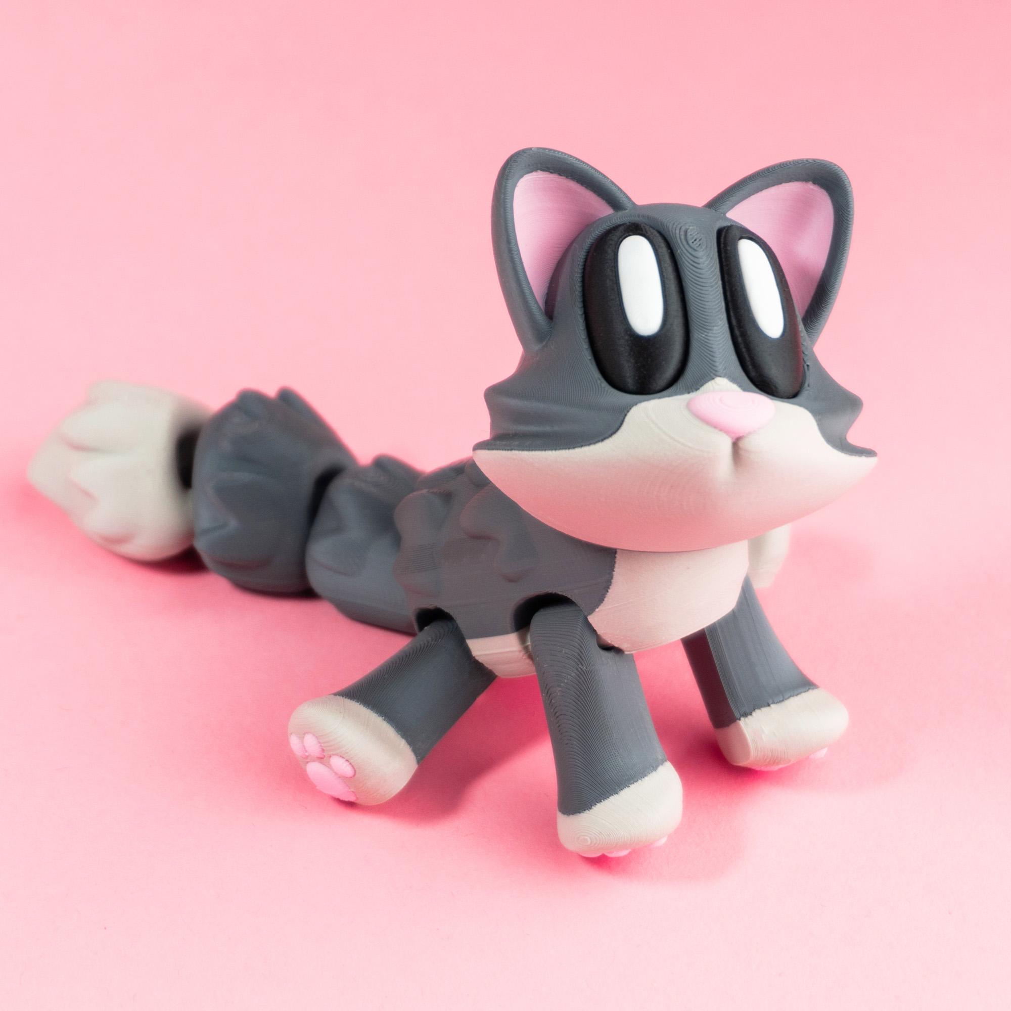 Blob Cat - Articulated Flexi Fidget Toy 3d model