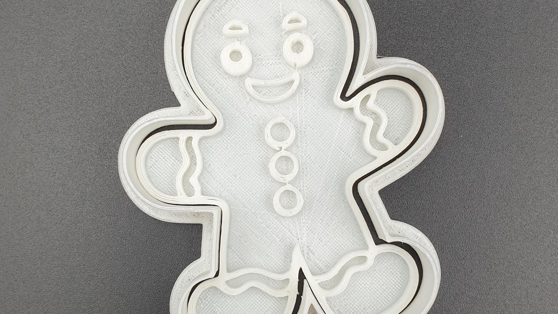 Gingerbread - Cookie Cutter with Stamp 3d model