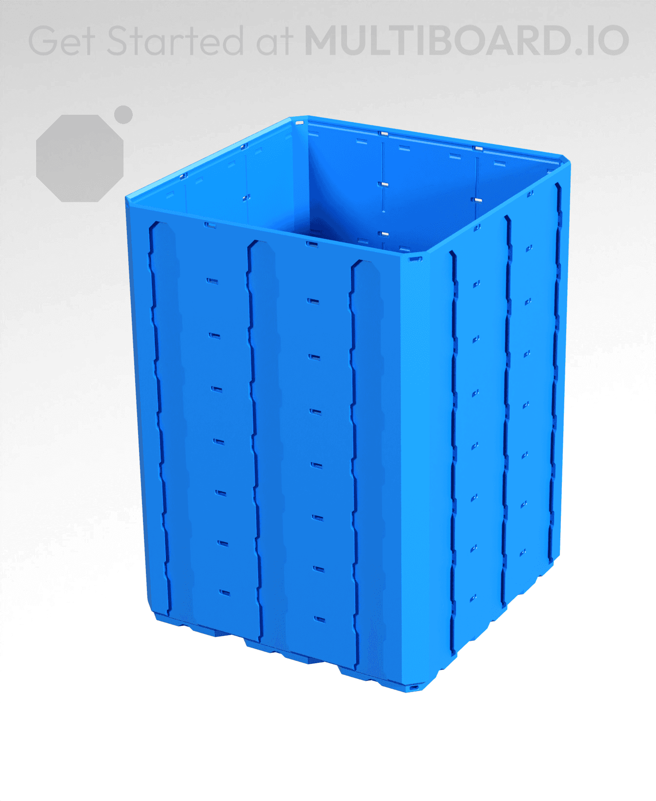 3x3x4 - Topped Multipoint Rail - Multibin Shell 3d model