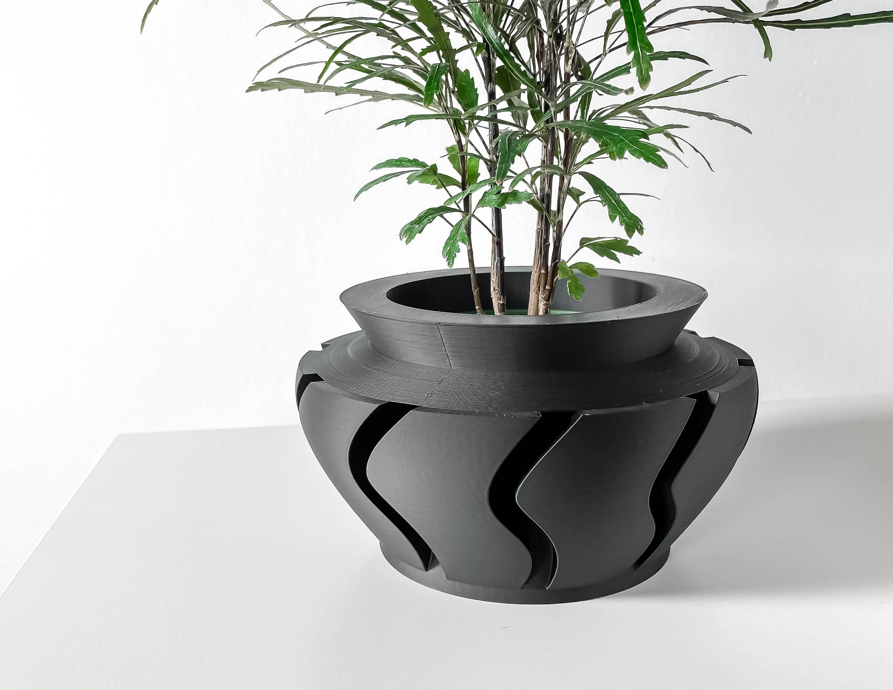 The Inero Planter Pot with Drainage Tray & Stand | Modern and Unique Home Decor for Plants 3d model