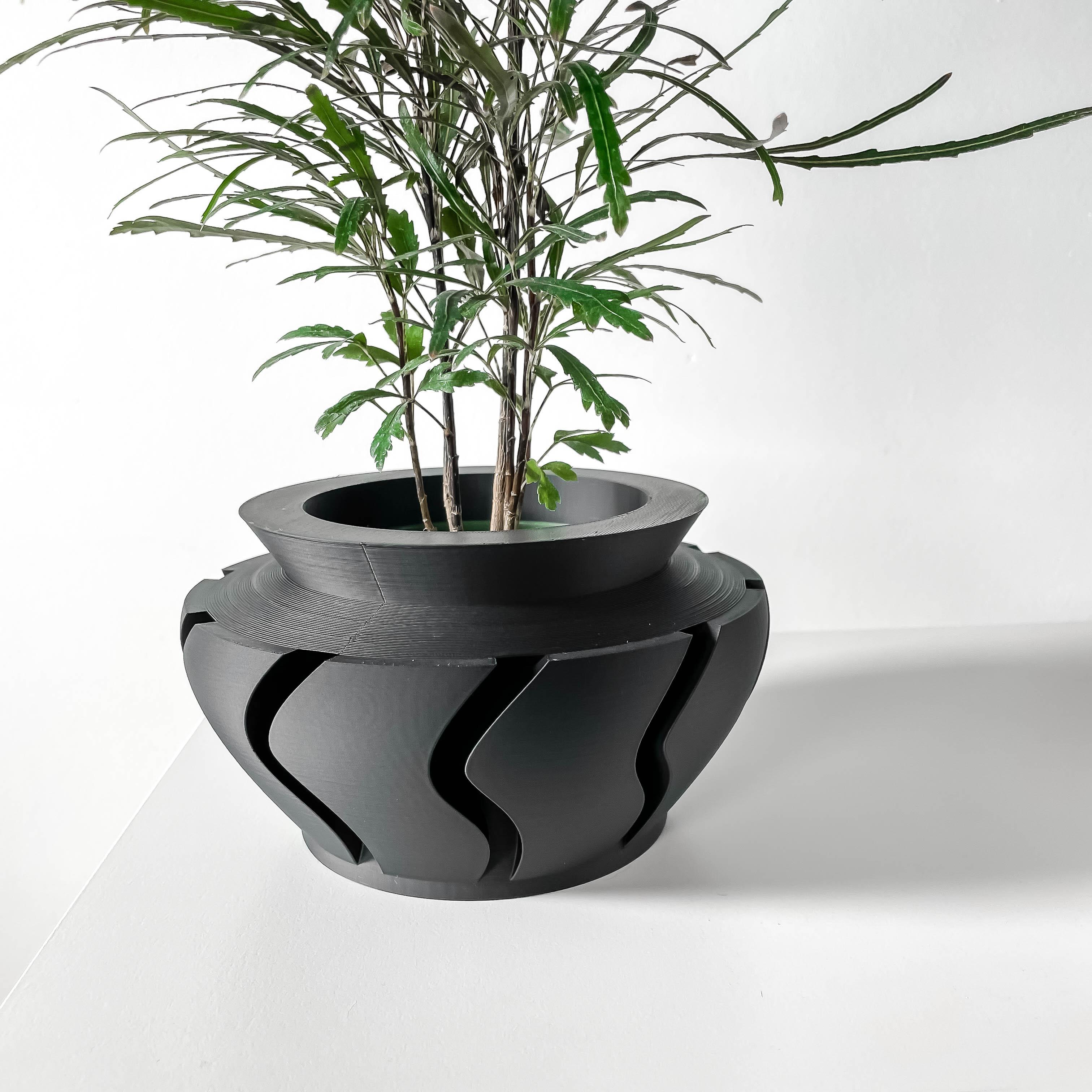 The Inero Planter Pot with Drainage Tray & Stand | Modern and Unique Home Decor for Plants 3d model