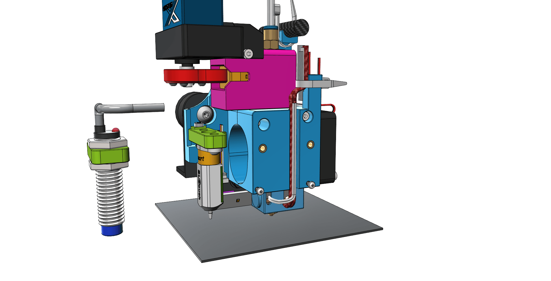 Filament-Cutter for Ender-3 (E3D-V6 Hotend) - Updated version with improved cable routing/mounting - 3d model