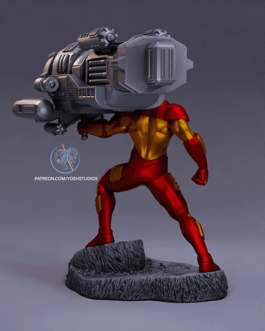 Modular Iron Man Statue 3d Print File STL Proton Cannon 3d model