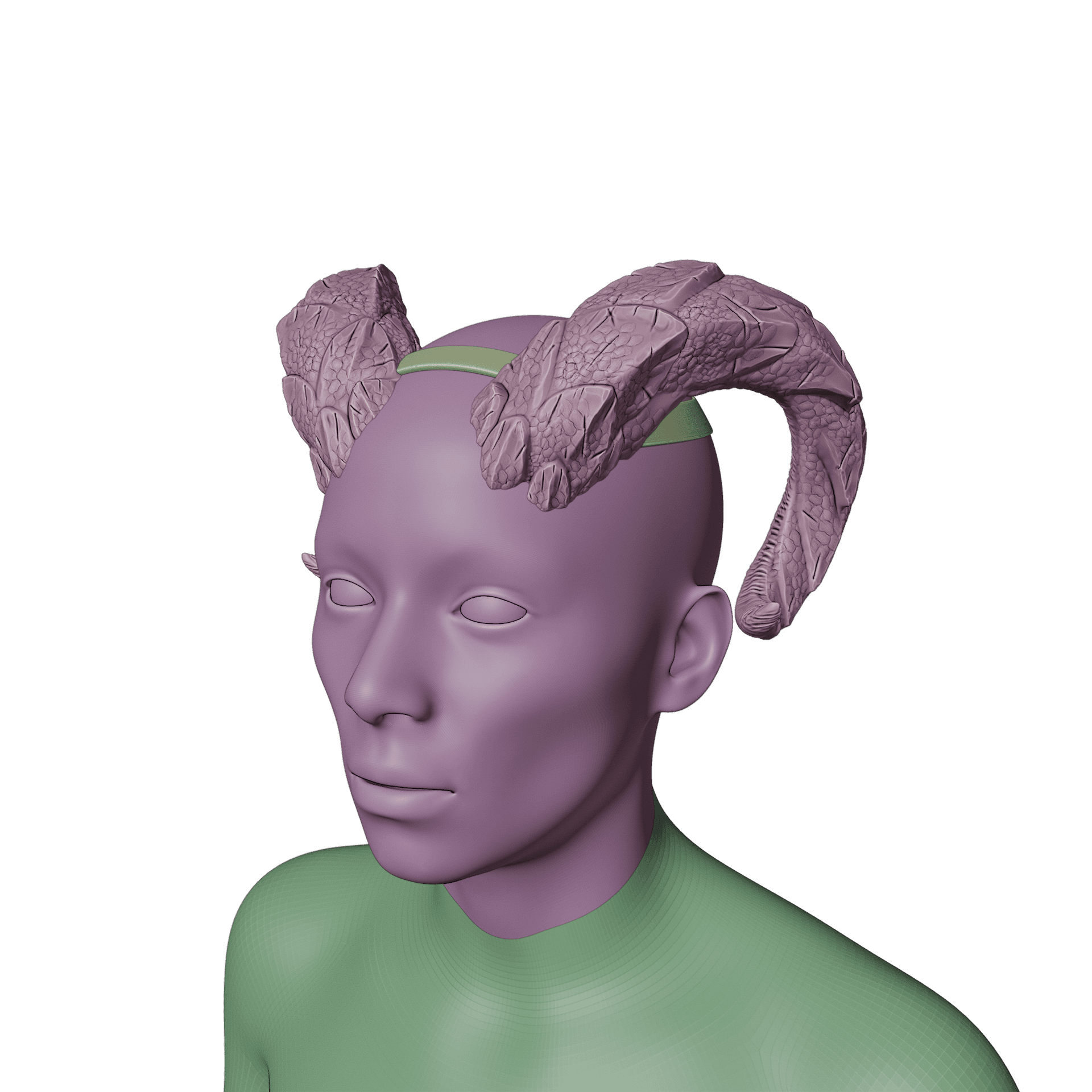 TIEFLING FANTASY DRAGONS SCALES HORNS SET BALDURS GATE 3 3d model