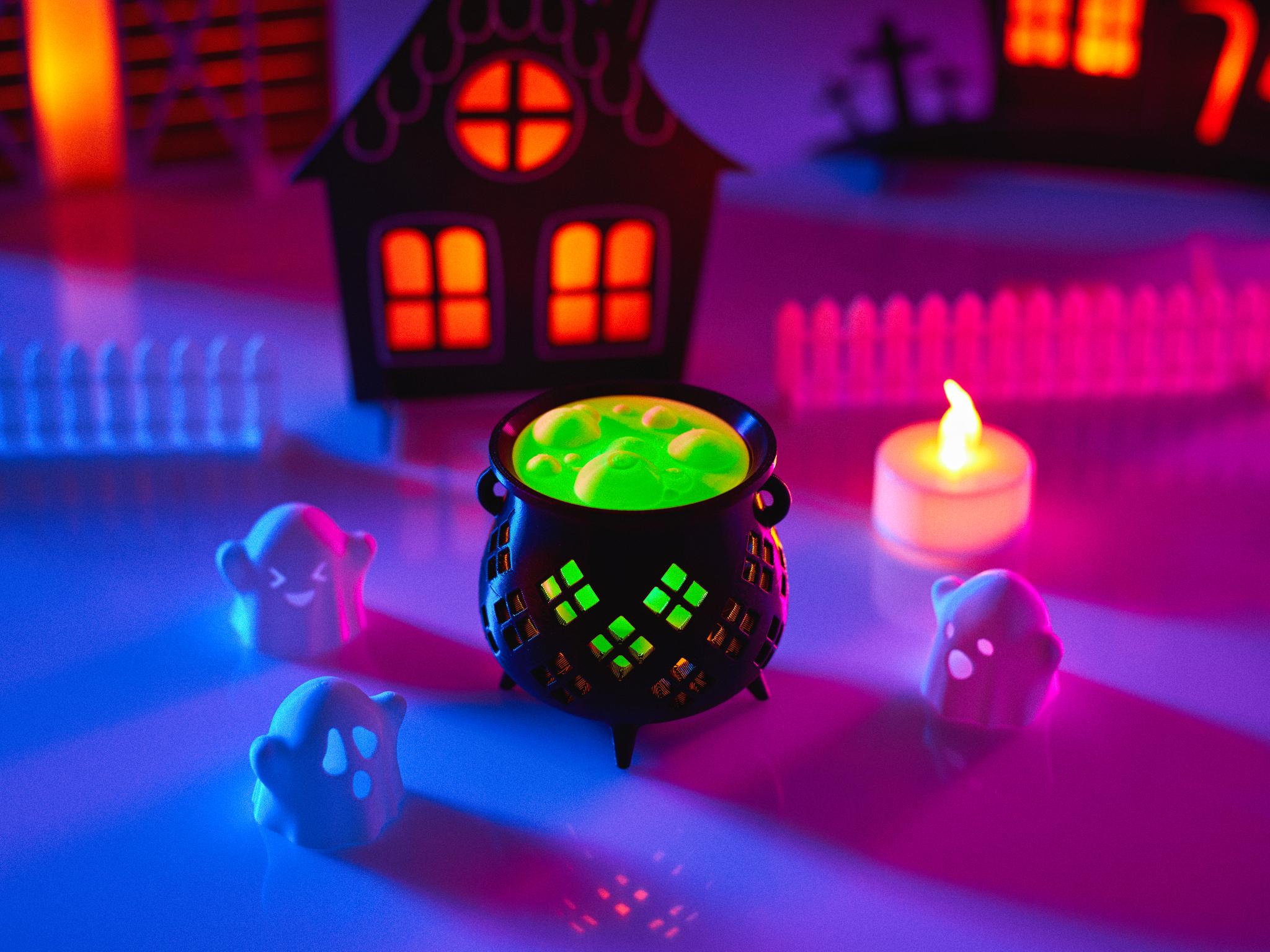 Cute Witch's Cauldron Tea Light 3d model