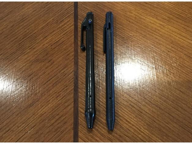 Bolt-Action Pen with Side Clip 3d model