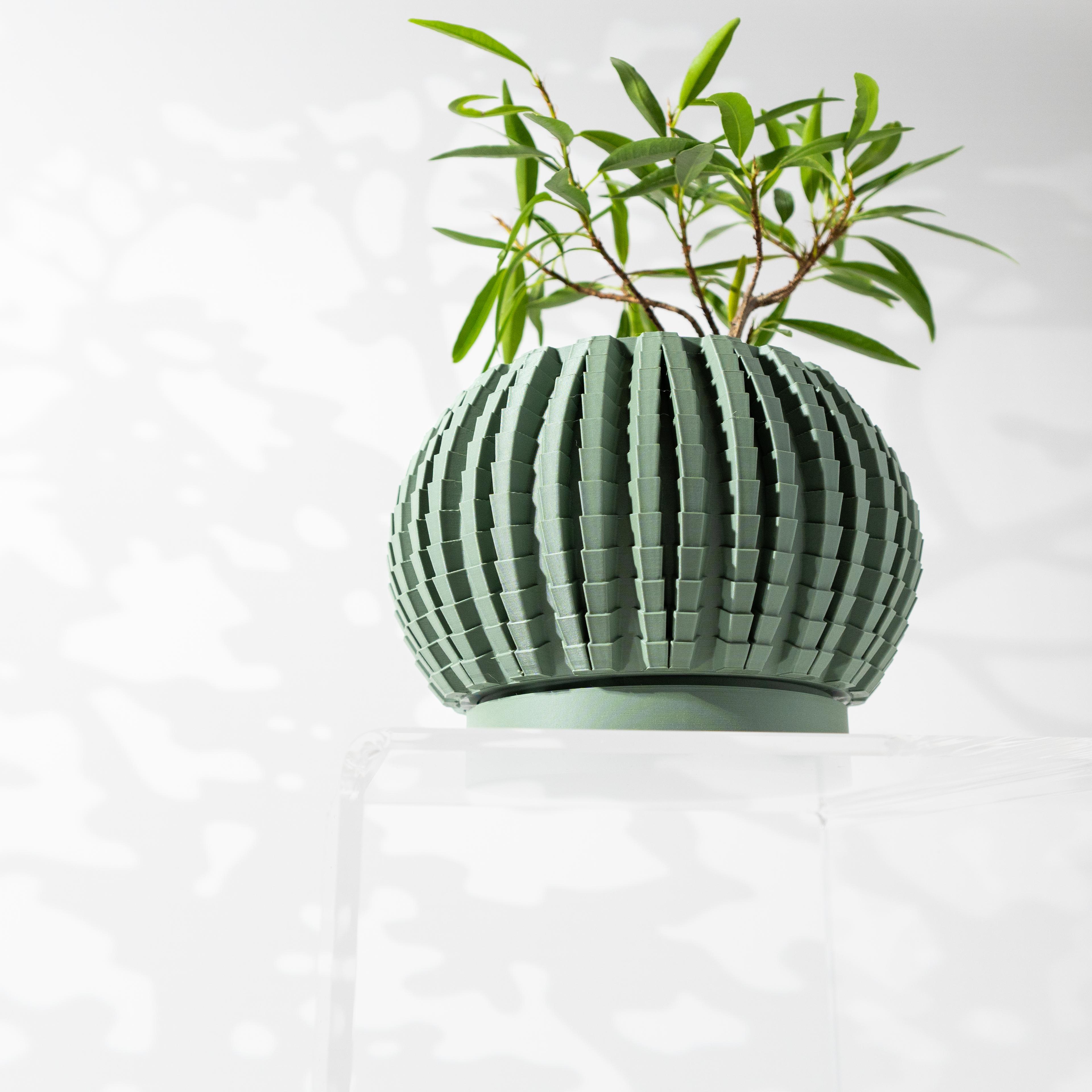 The Uralo Planter Pot with Drainage Tray & Stand: Modern and Unique Home Decor for Plants 3d model