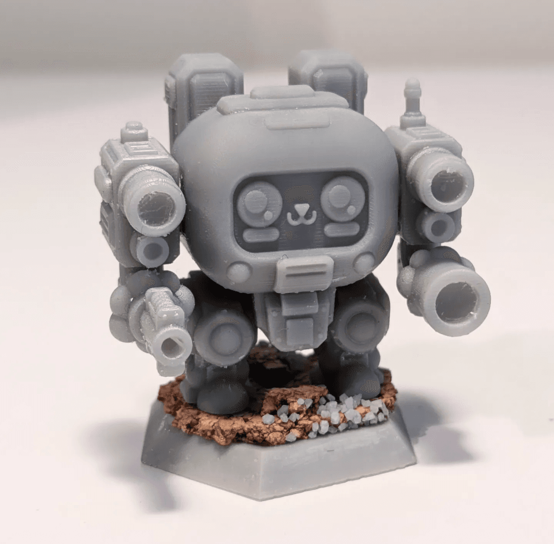 UWU Strike Force Bubbles: Adorable Sci-Fi Cat Mech Miniature for Tabletop Wargames | Royalty-Free 3D 3d model