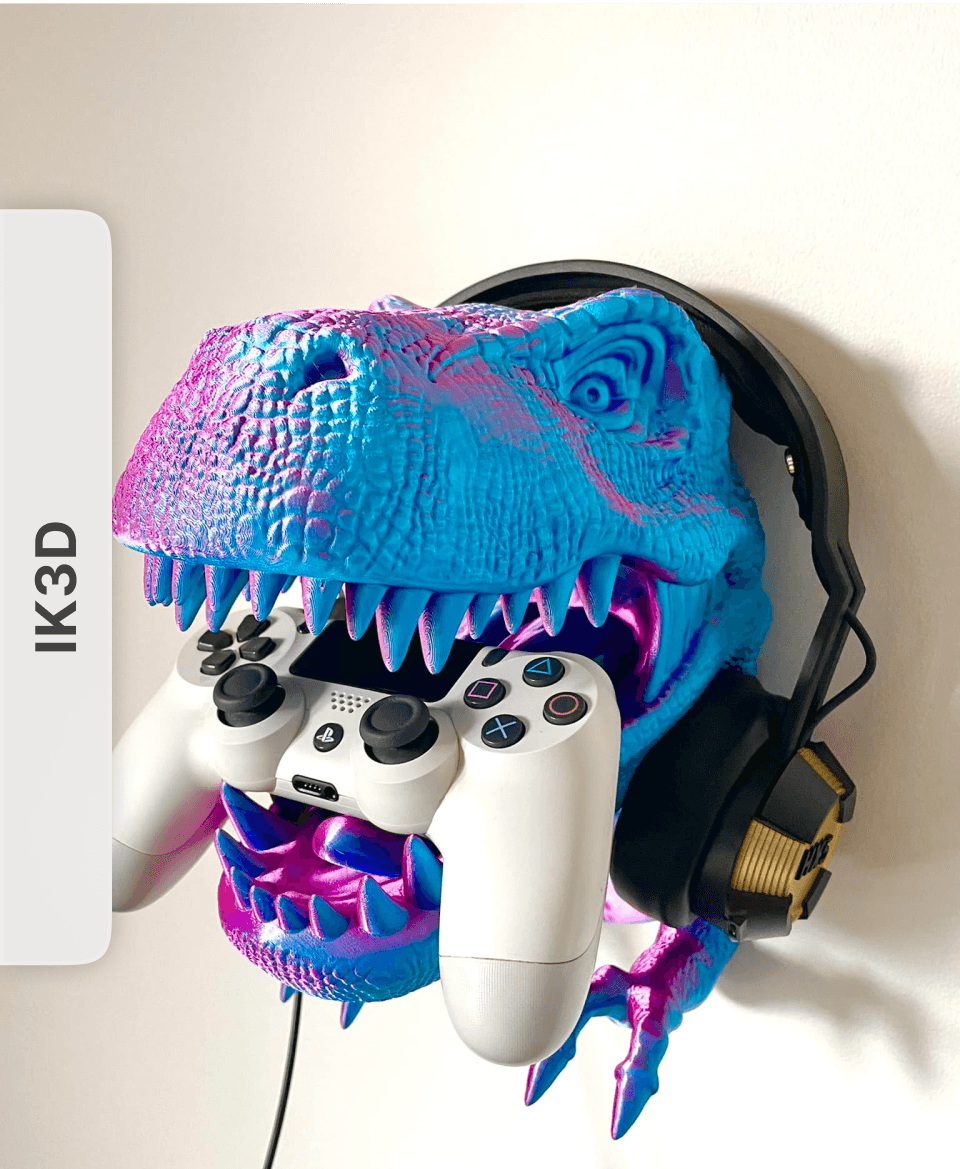 T-Rex Dinosaur Head Wall Mount by IK3D 3d model