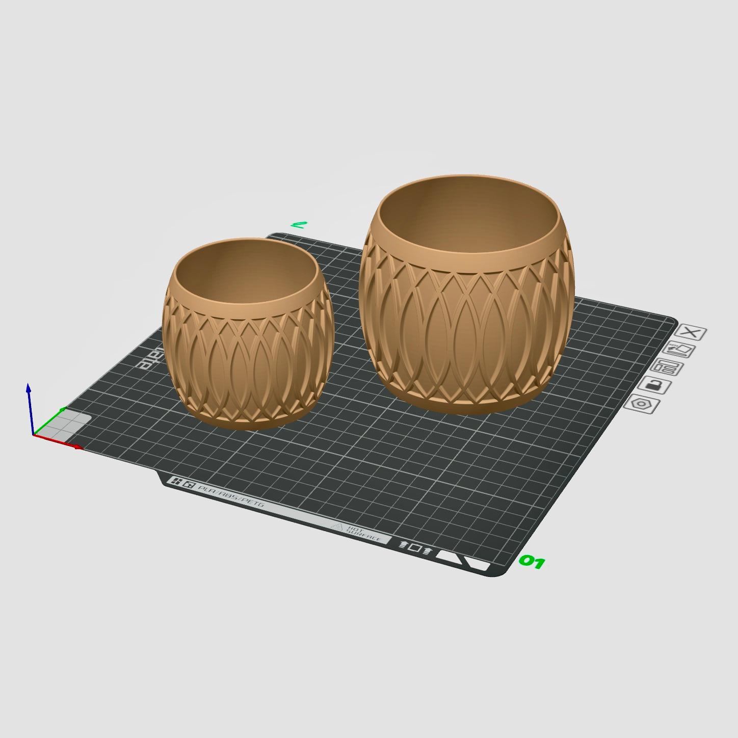 Set of 2 Flower Plats Planter Pot 3d model