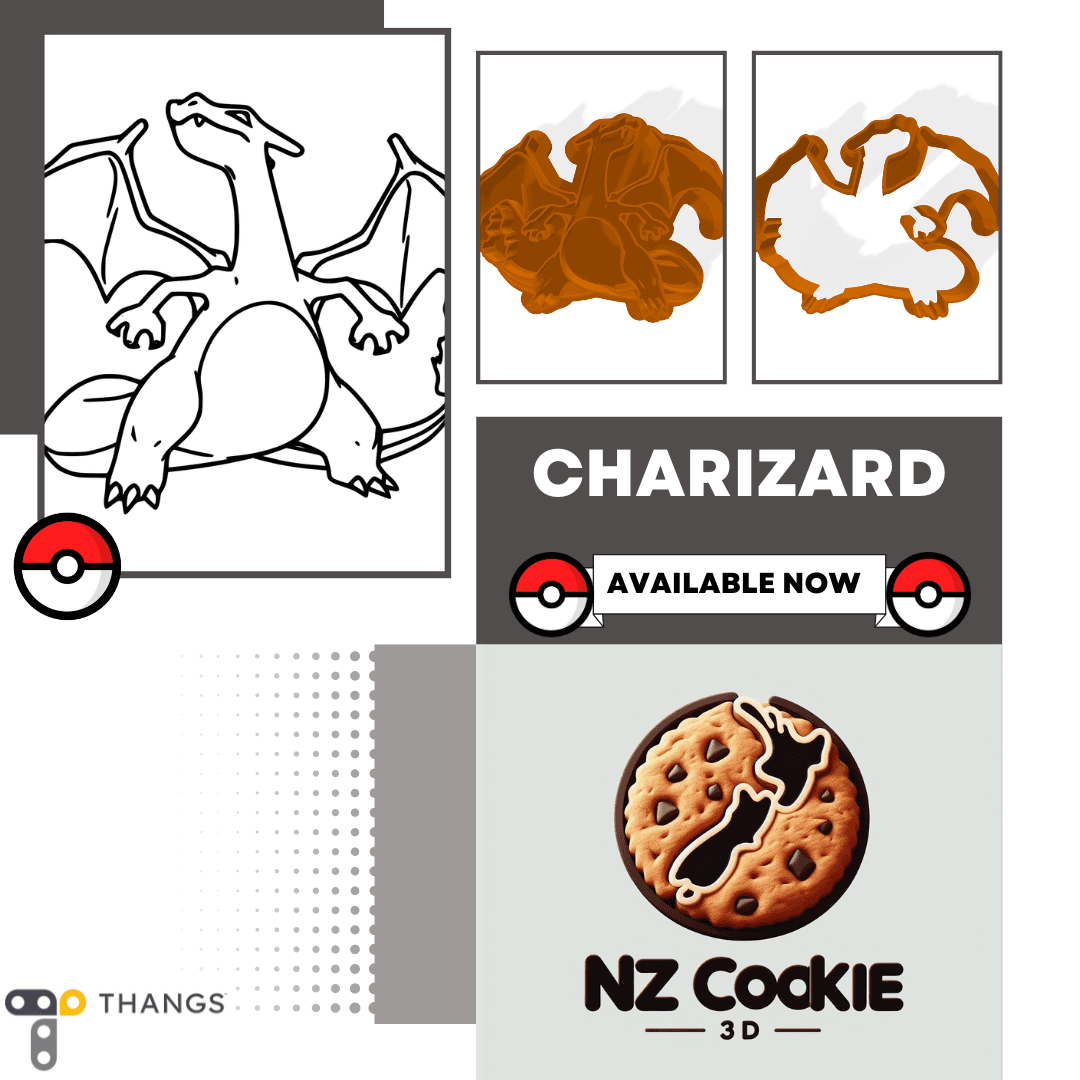 Pokemon Cookie Cutter - Charizard 3d model