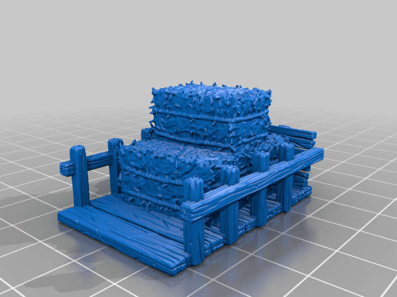 Cart with Hay 3d model