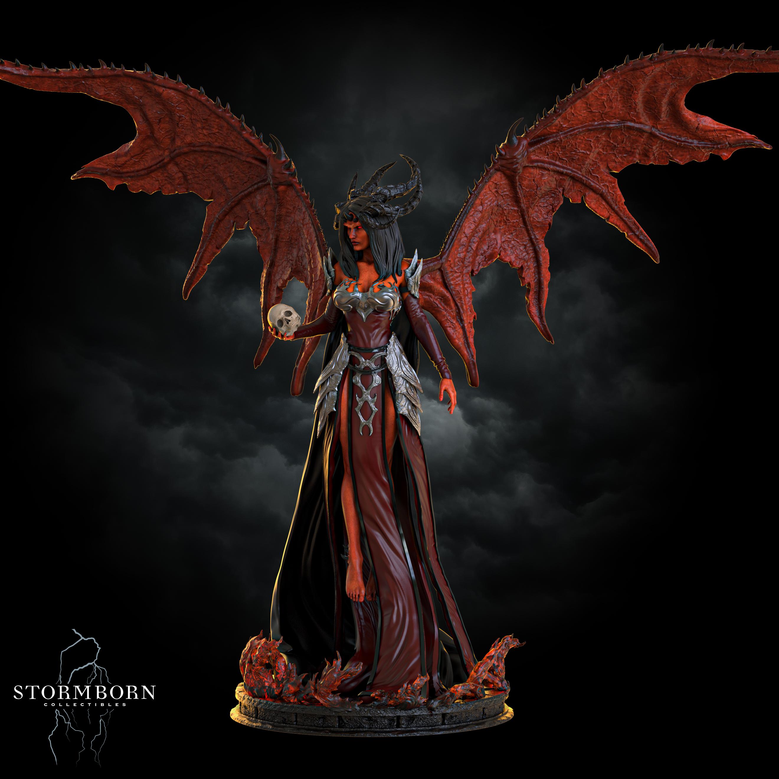 (32mm) Nyxara, Demon of the Night 3d model