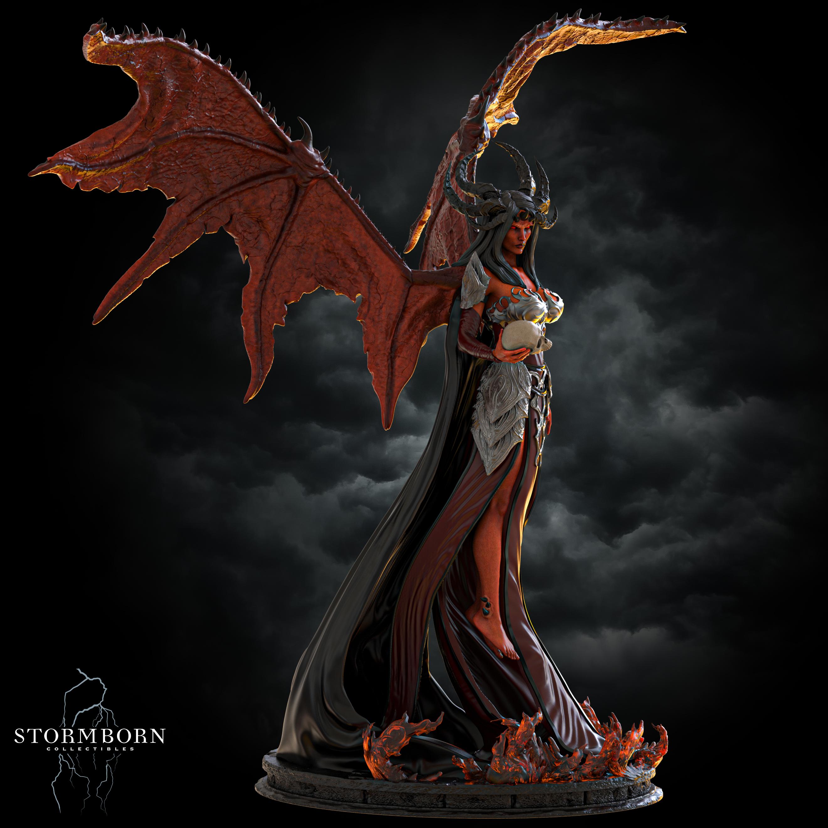 (32mm) Nyxara, Demon of the Night 3d model