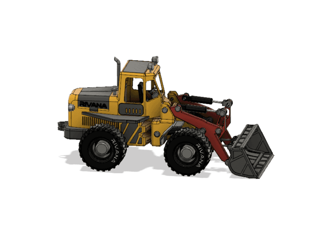 Yellow Front Loader with Movements 3d model