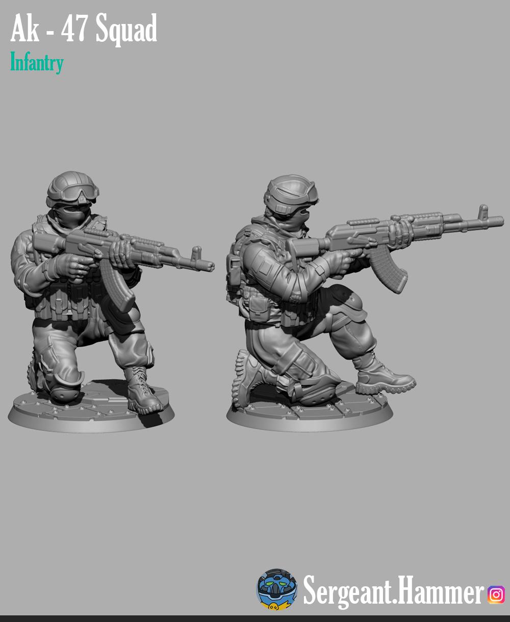 Modern Soldiers with ak 47 3d model