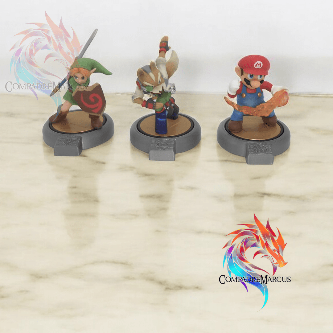 AMIIBO SIMPLE DISPLAY WITH LOGO / Set of 7 / No supports 3d model