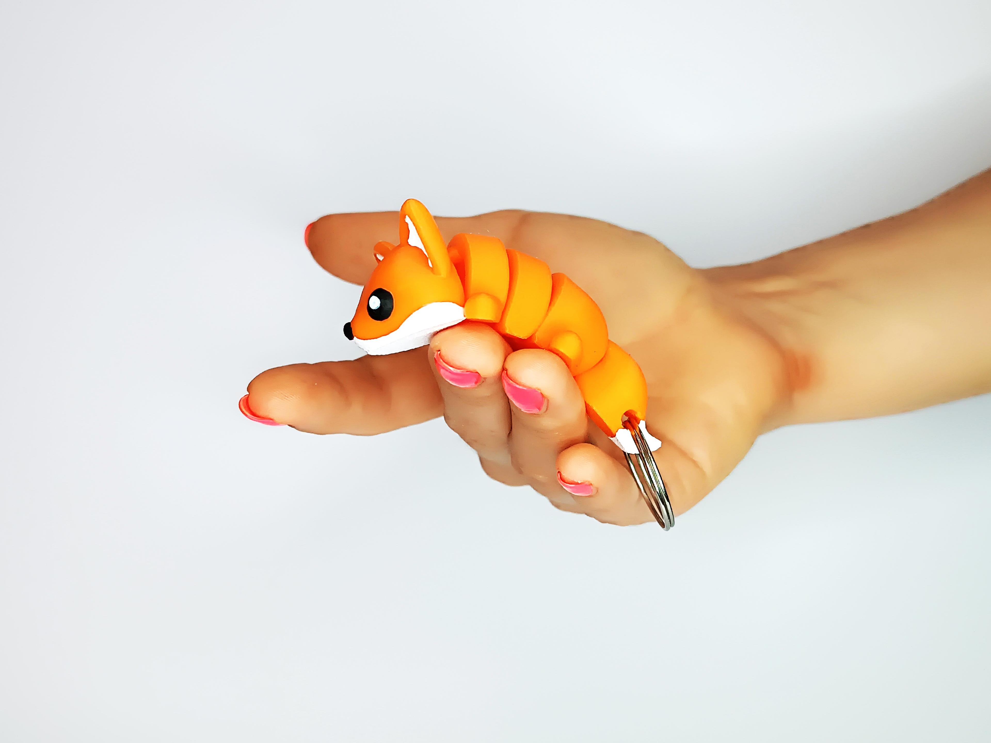 Cute Flexi Pets Fox (Keychain & Magnet) 3d model