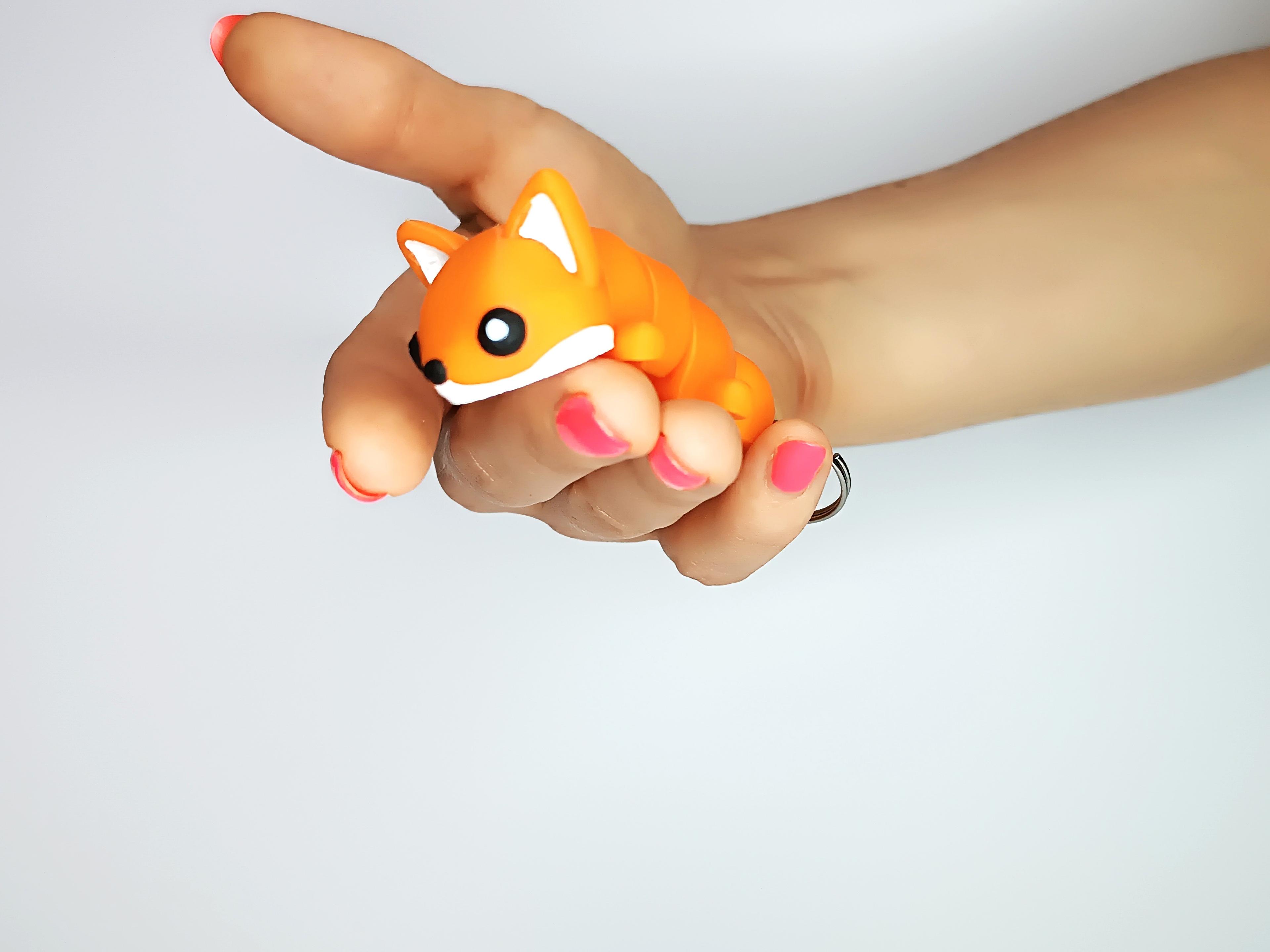 Cute Flexi Pets Fox (Keychain & Magnet) 3d model