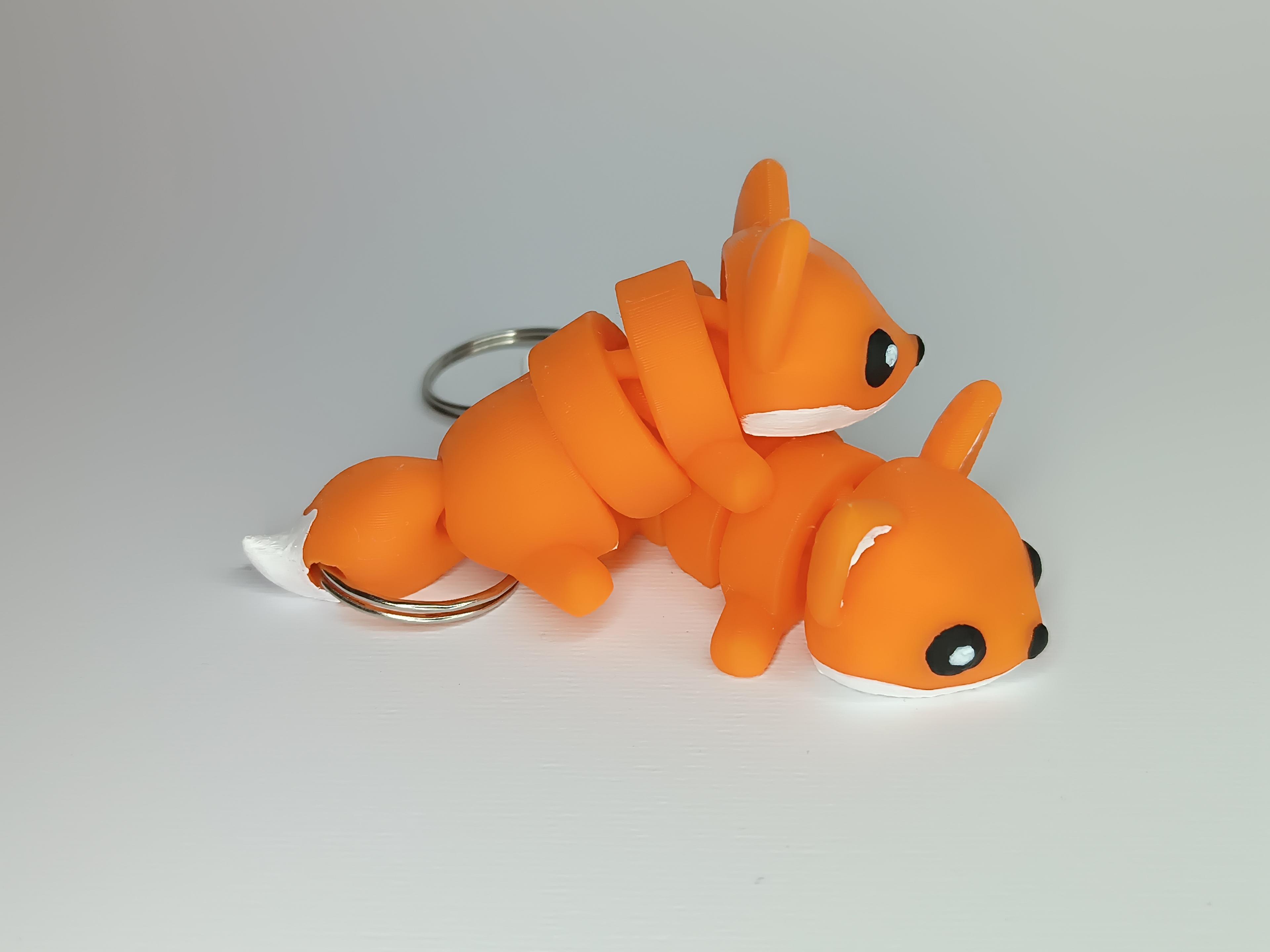 Cute Flexi Pets Fox (Keychain & Magnet) 3d model