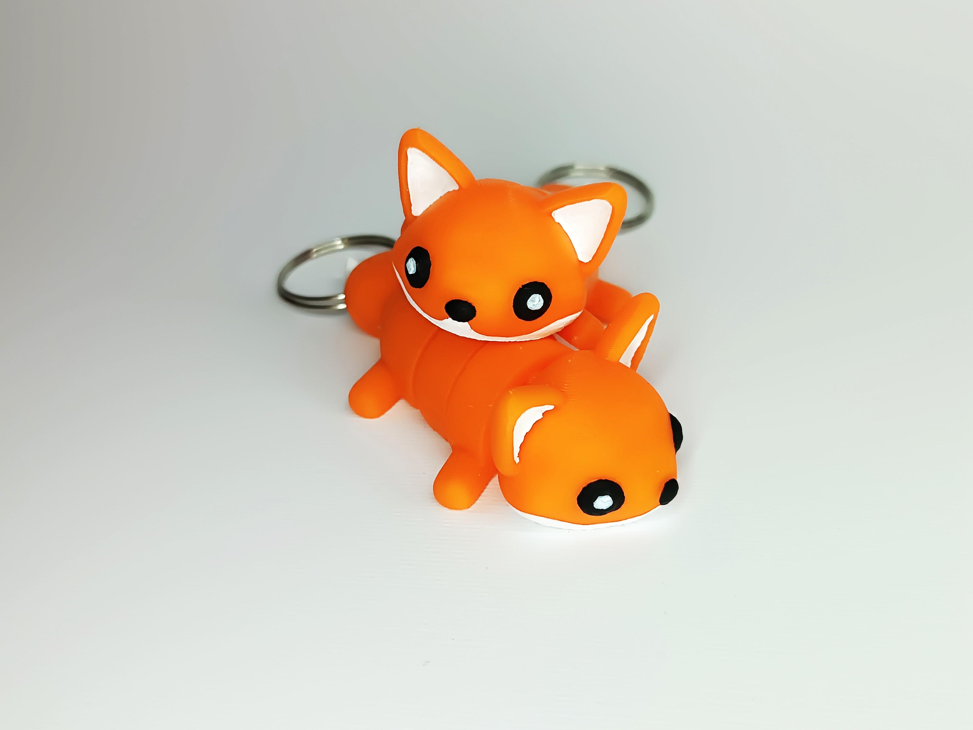 Cute Flexi Pets Fox (Keychain & Magnet) 3d model