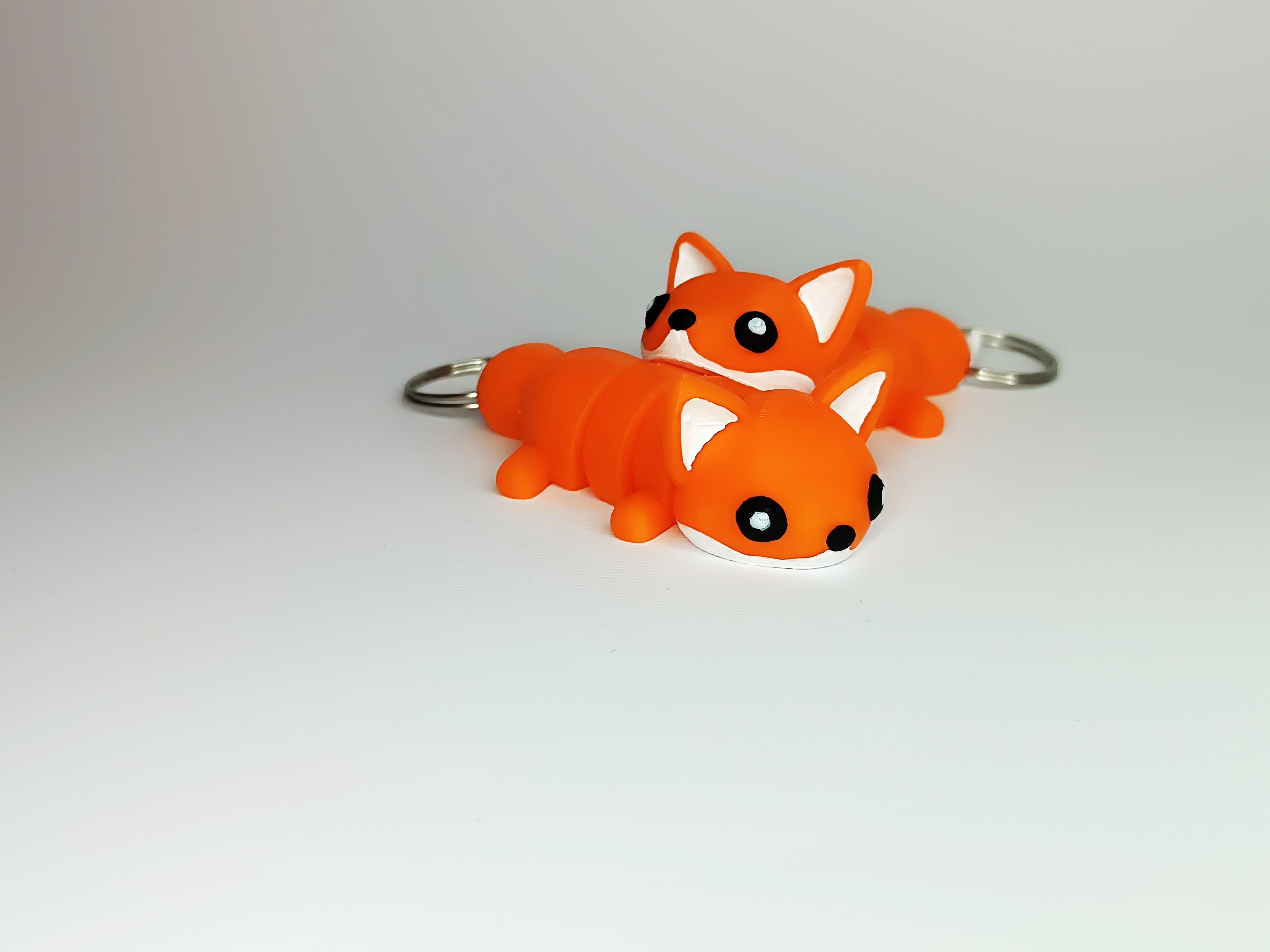 Cute Flexi Pets Fox (Keychain & Magnet) 3d model