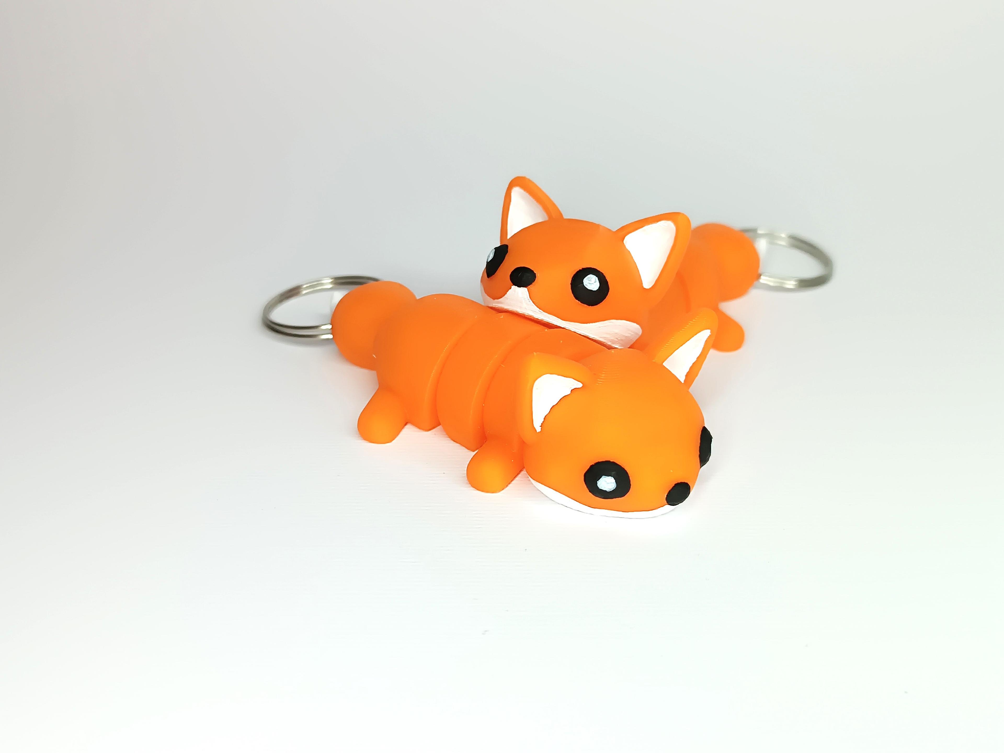 Cute Flexi Pets Fox (Keychain & Magnet) 3d model