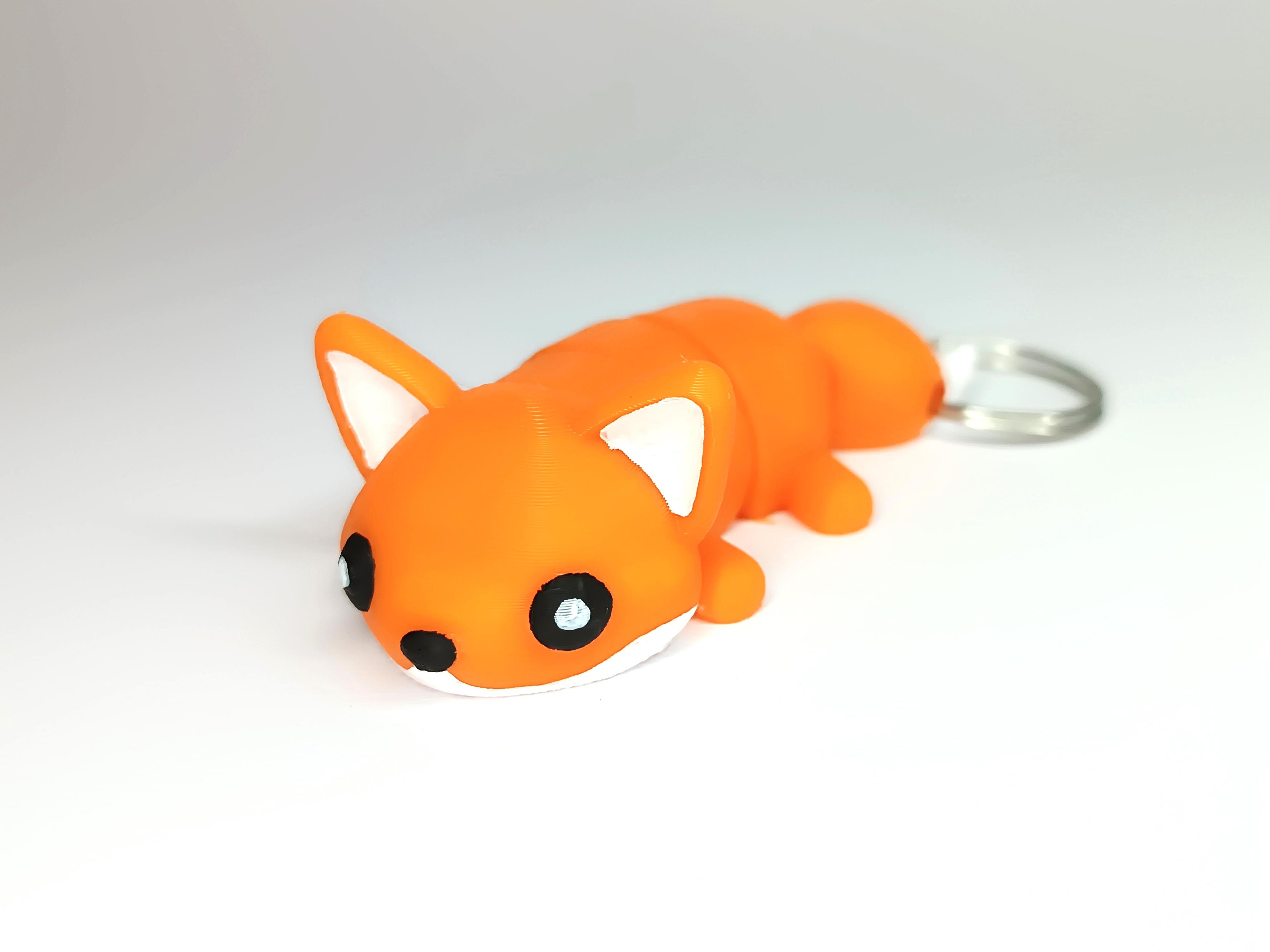 Cute Flexi Pets Fox (Keychain & Magnet) 3d model