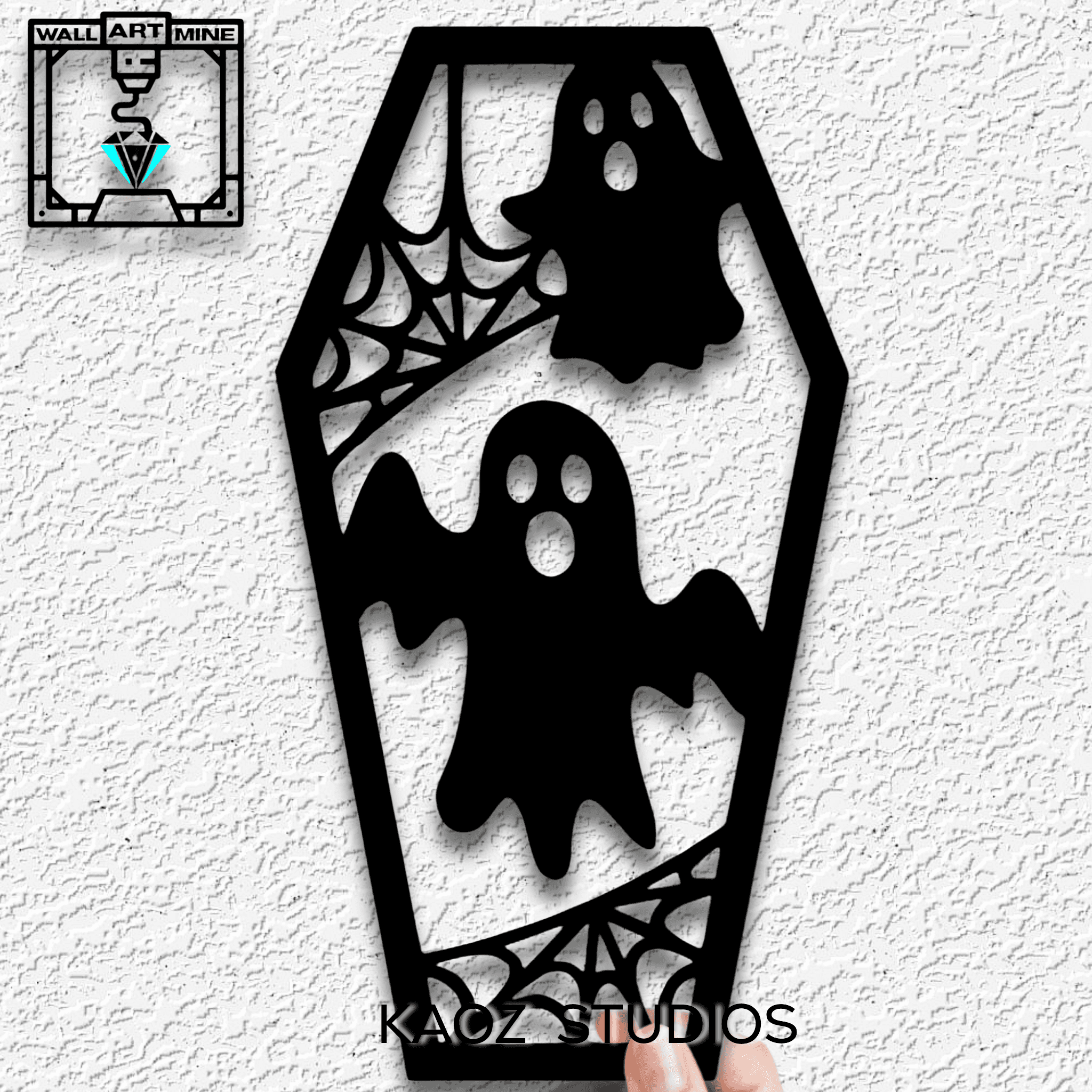 coffin wall art ghosts wall decor halloween decoration 3d model