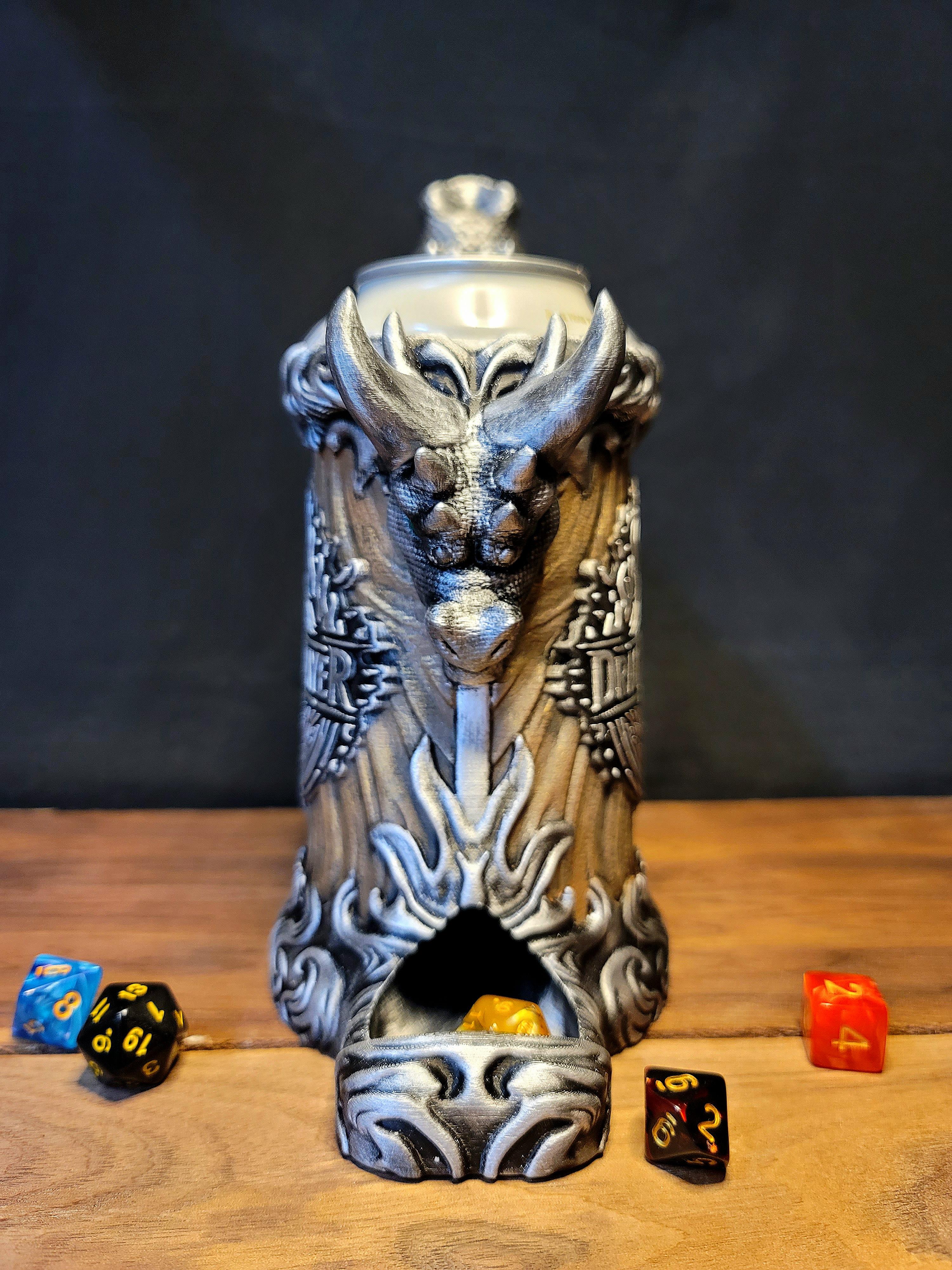 12oz. Dragon Slayer Can Cozy Dice Tower 3d model