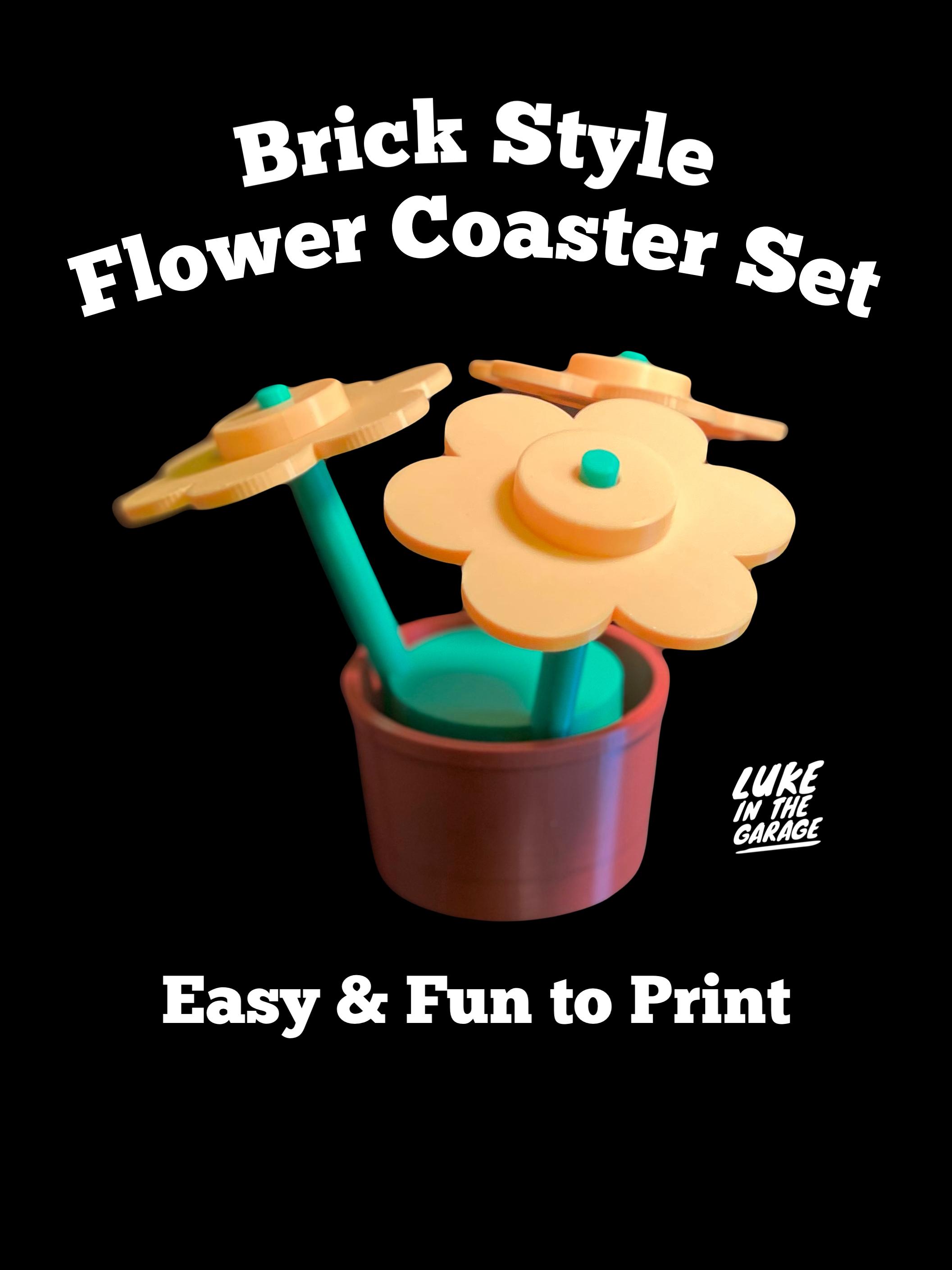 Brick Flower Coaster Set 3d model