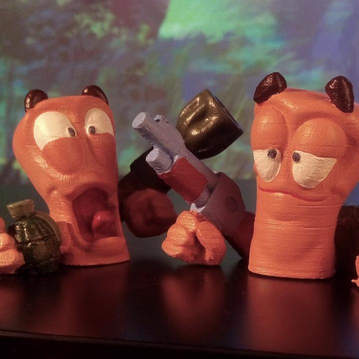 Worms characters 3d model