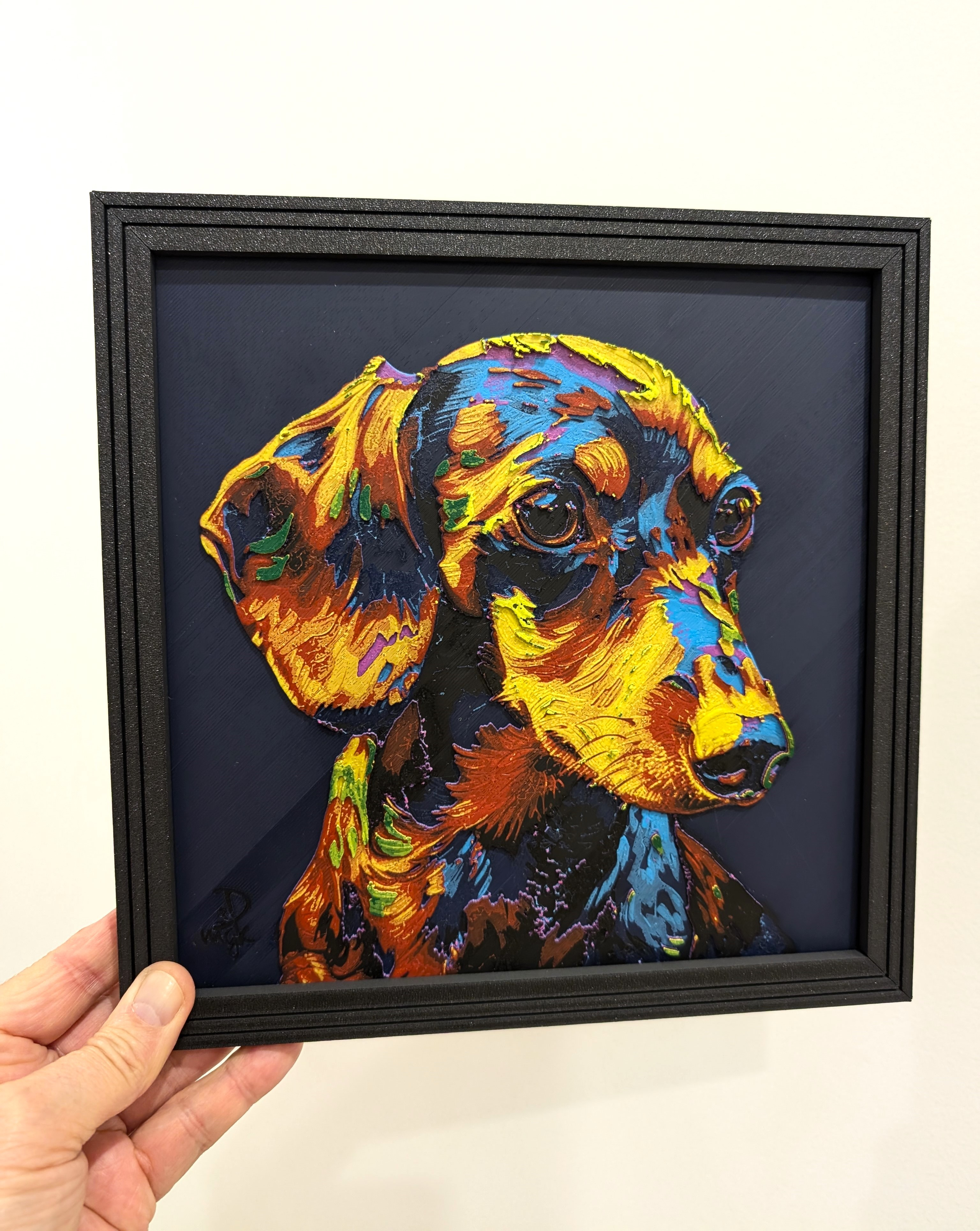 Derek the Dachshund - Hueforge Print 3d model