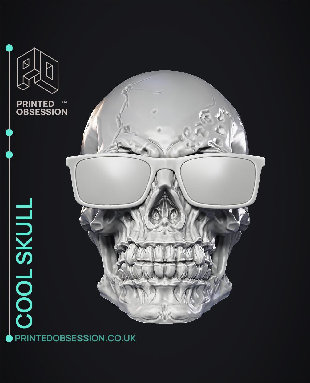 Skull with Shades - Decoration 3d model