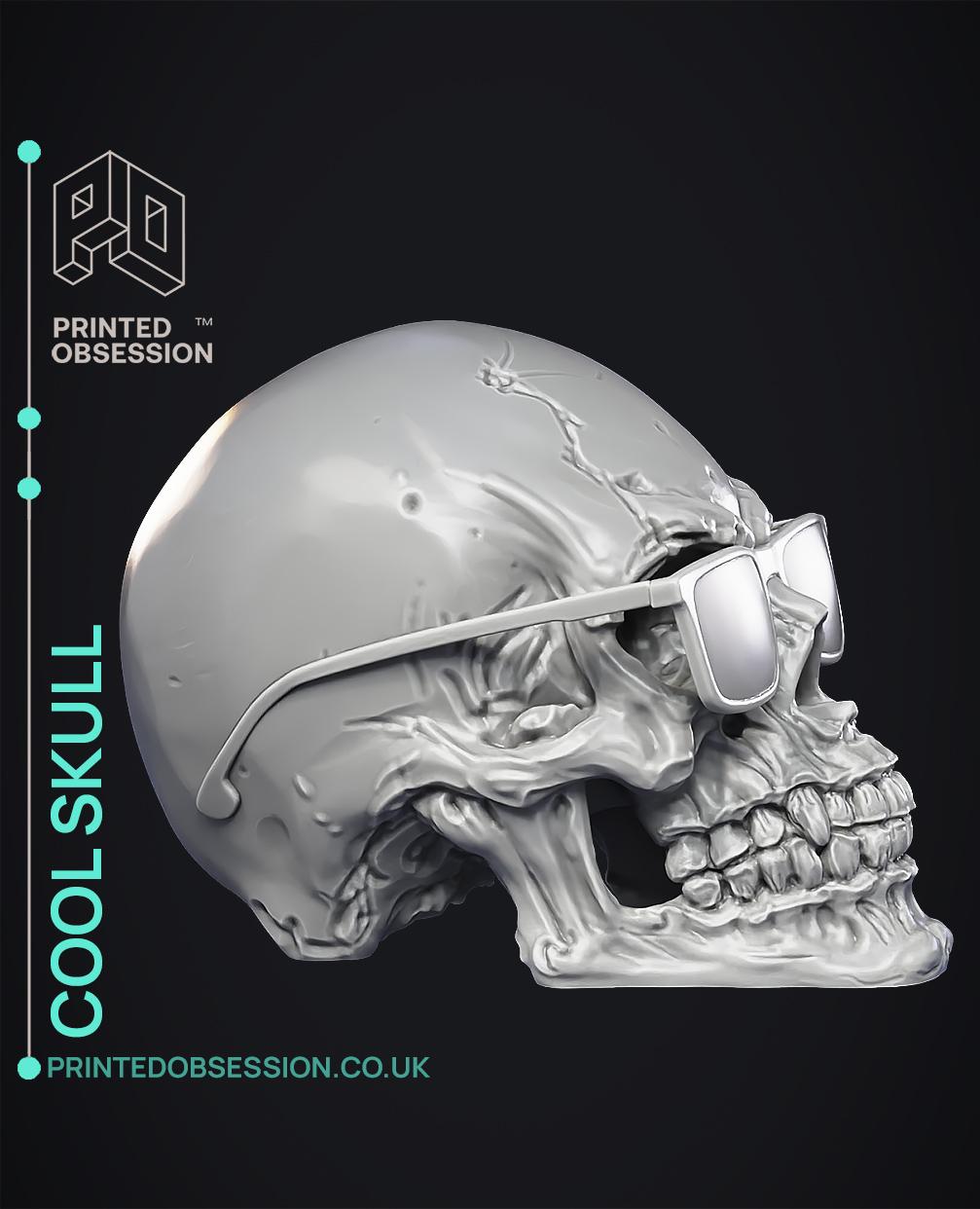 Skull with Shades - Decoration 3d model