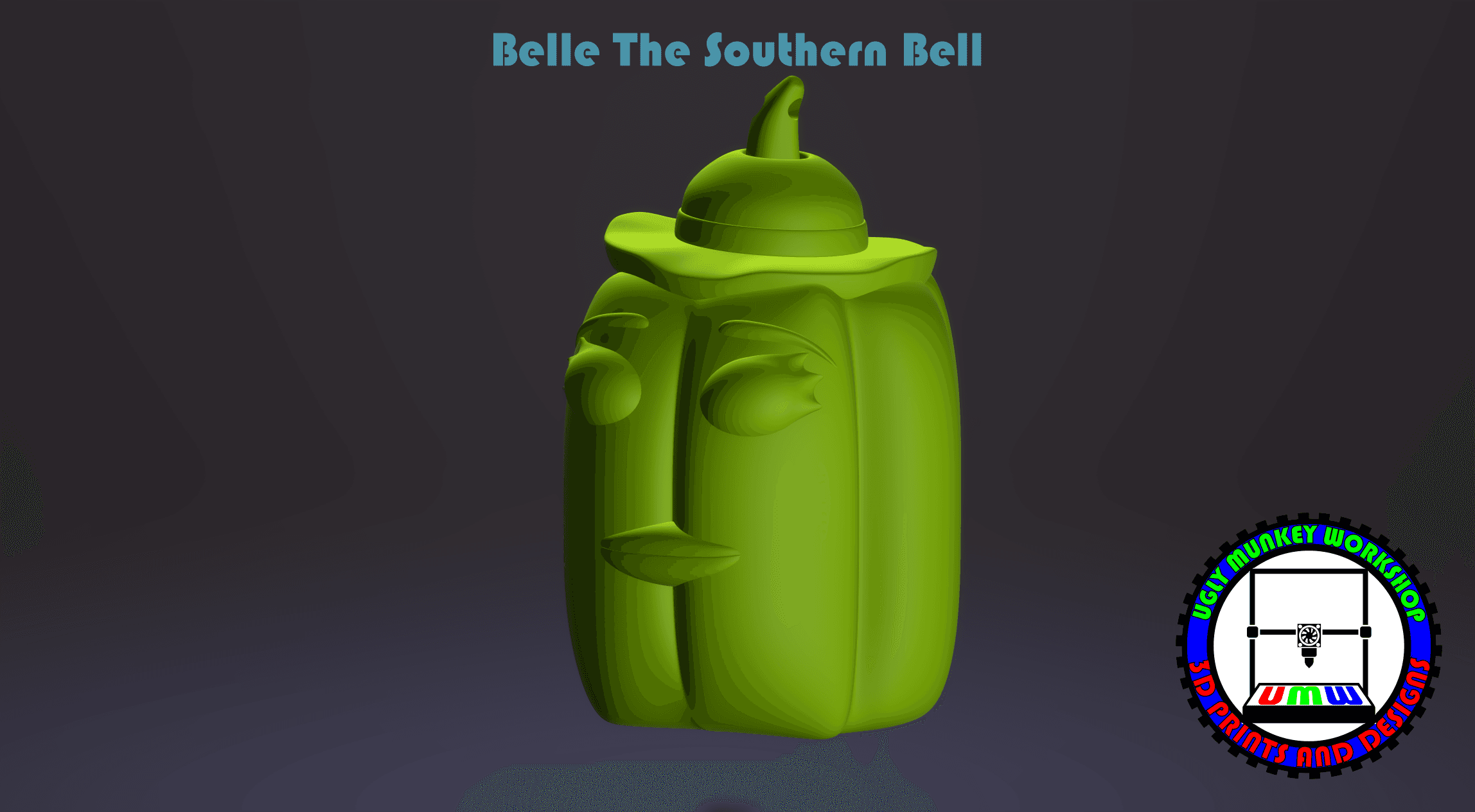 Belle The Southern Bell Pepper Ornament - Print In Place 3d model