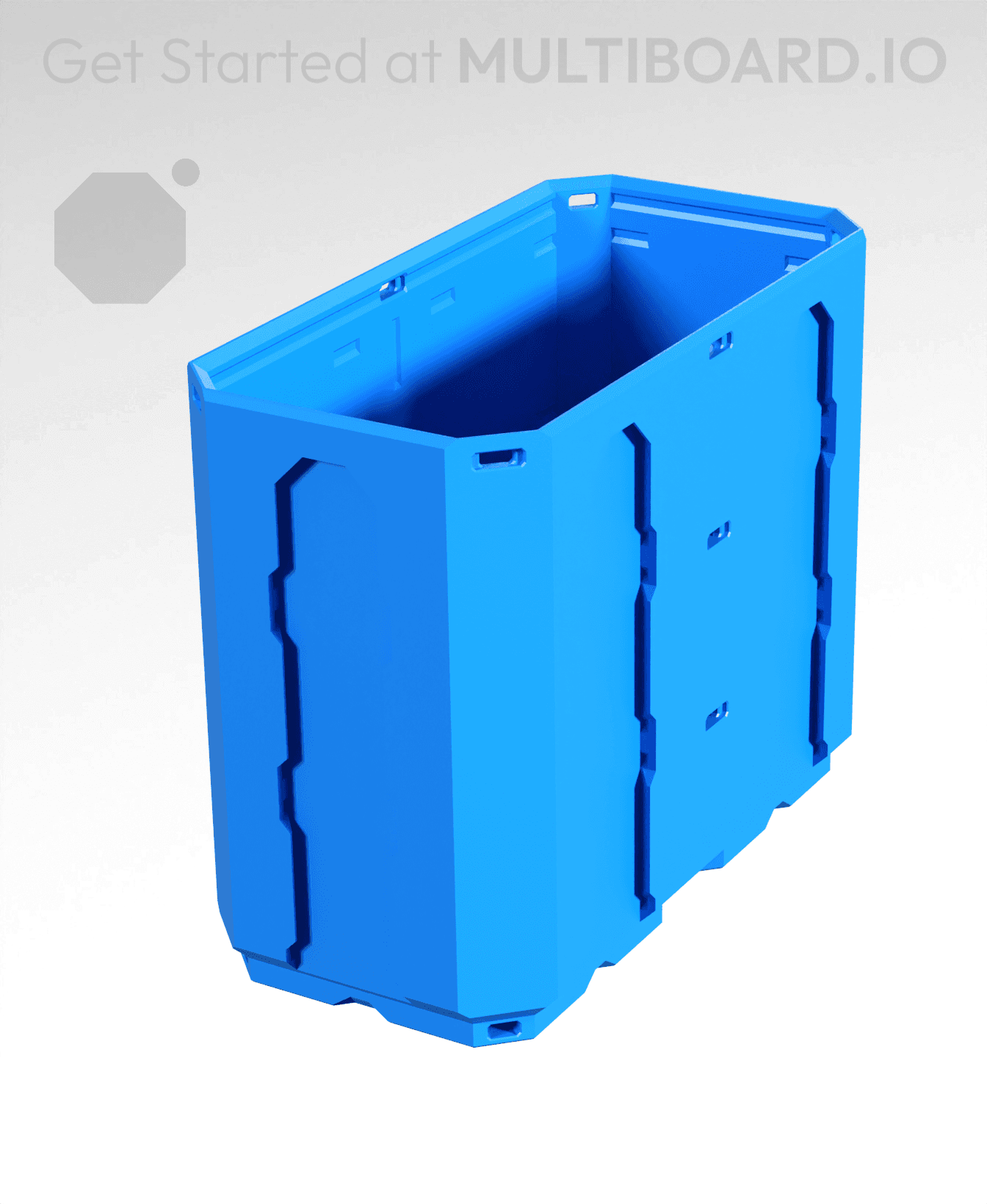 1x2x1.5 - Topped Multipoint Rail - Multibin Shell 3d model