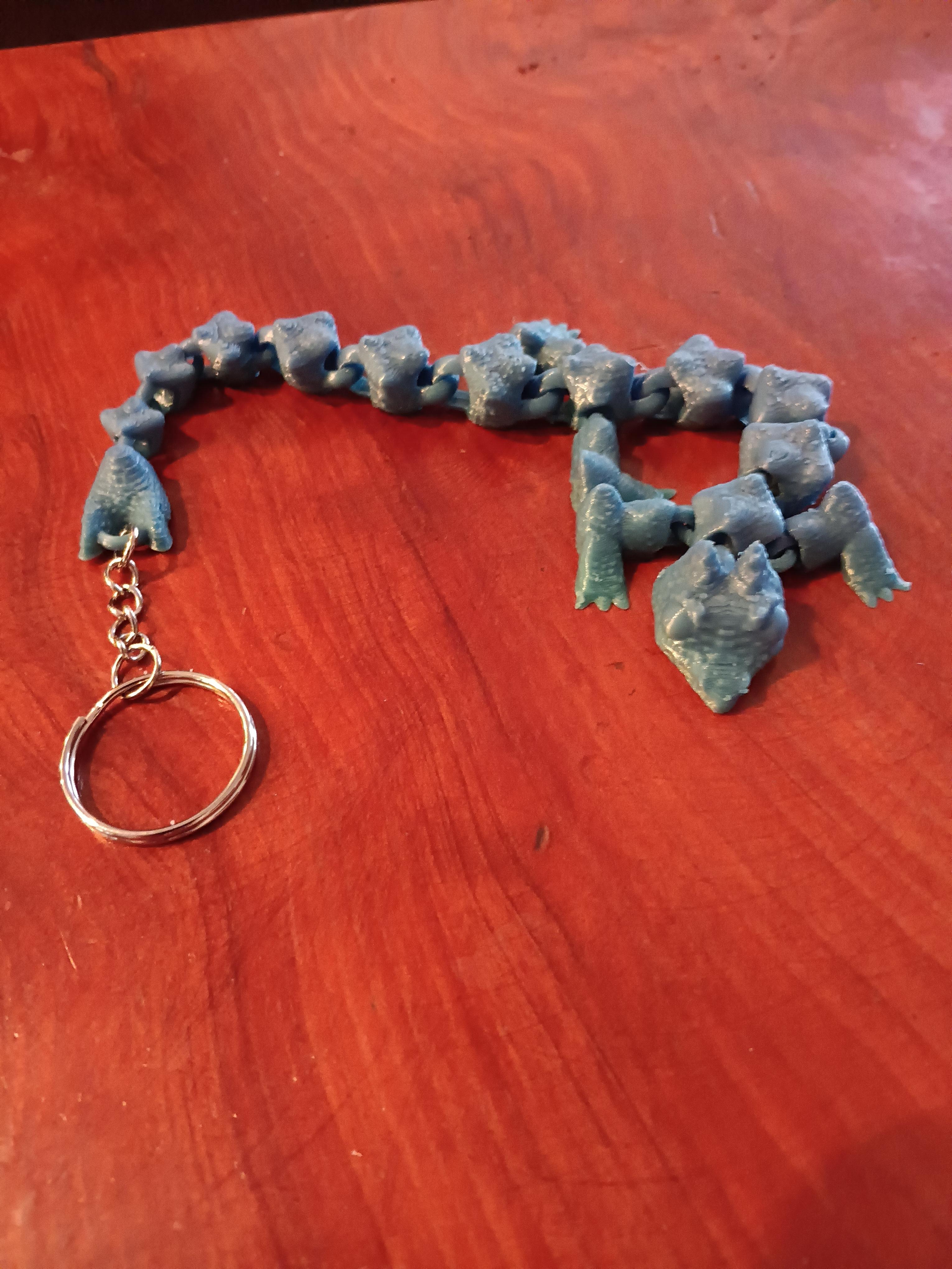 Articulated Lizard Dragon Keychain - print in place - flexi fidget toy 3d model