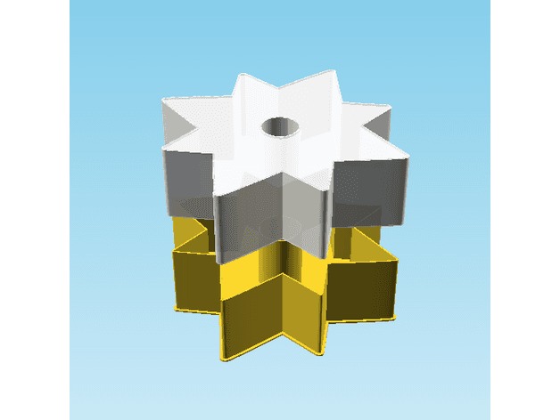 Shuriken 0061, nestable box (v2) 3d model