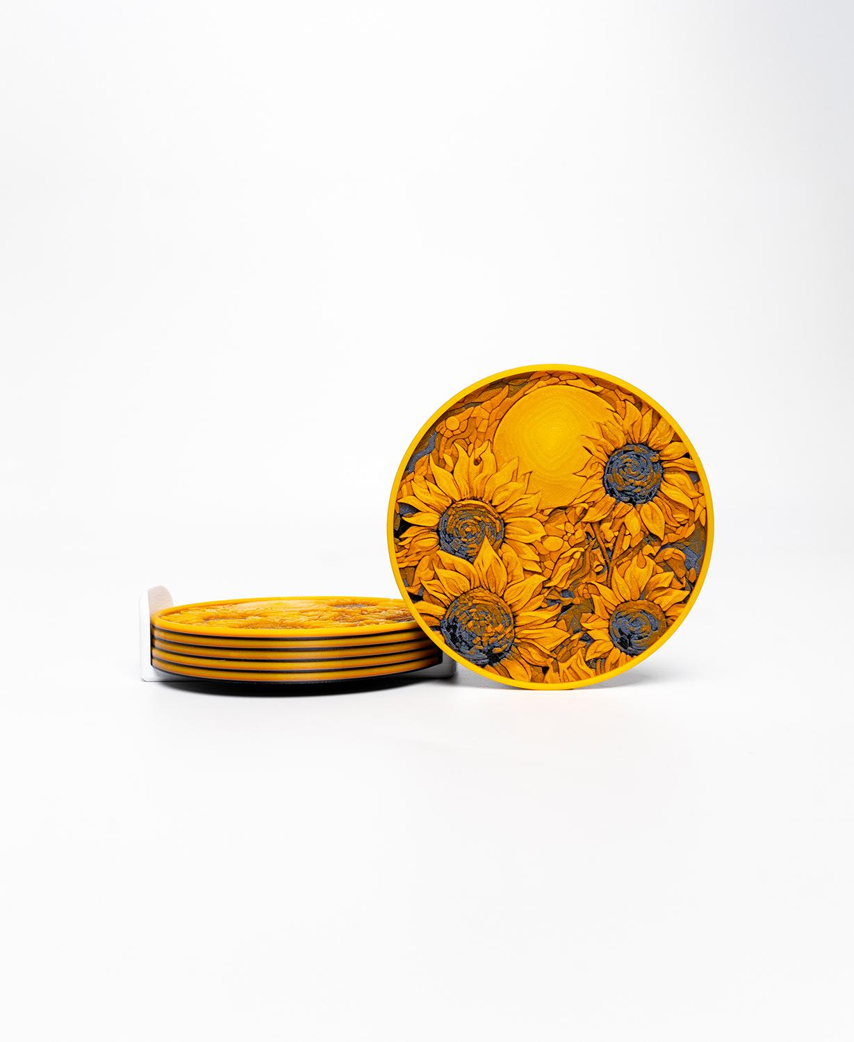 Sunflower Coaster 3d model