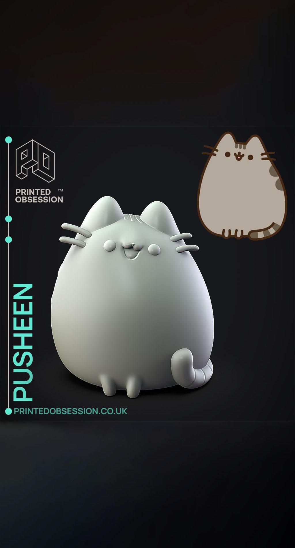 Pusheen - Sitting - Fan Art 3d model