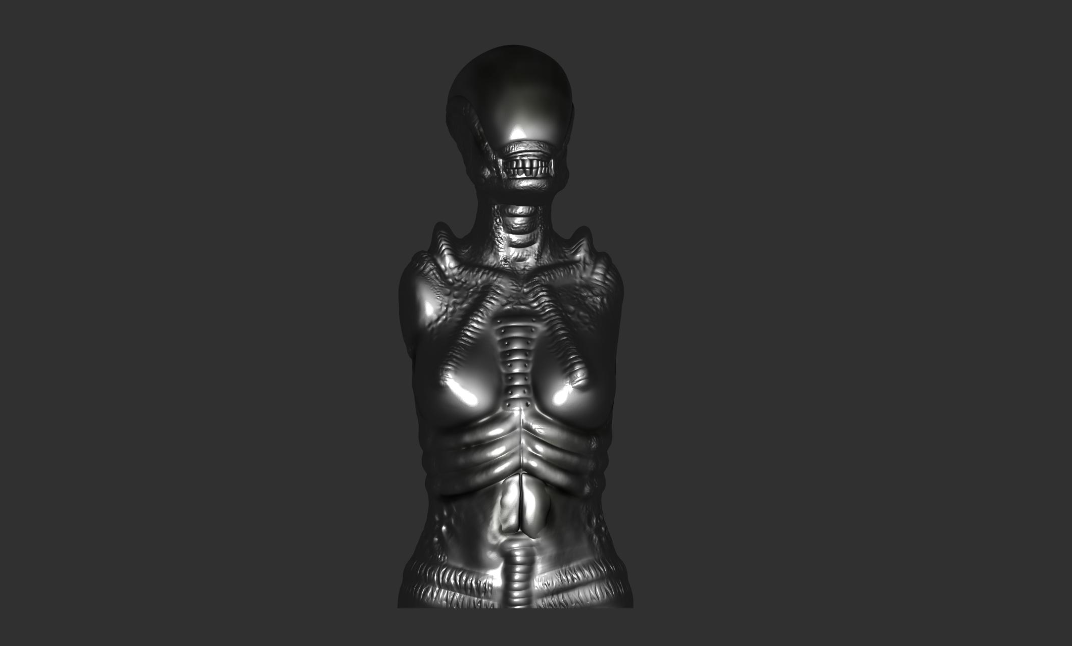 Giger Female Bust 3d model